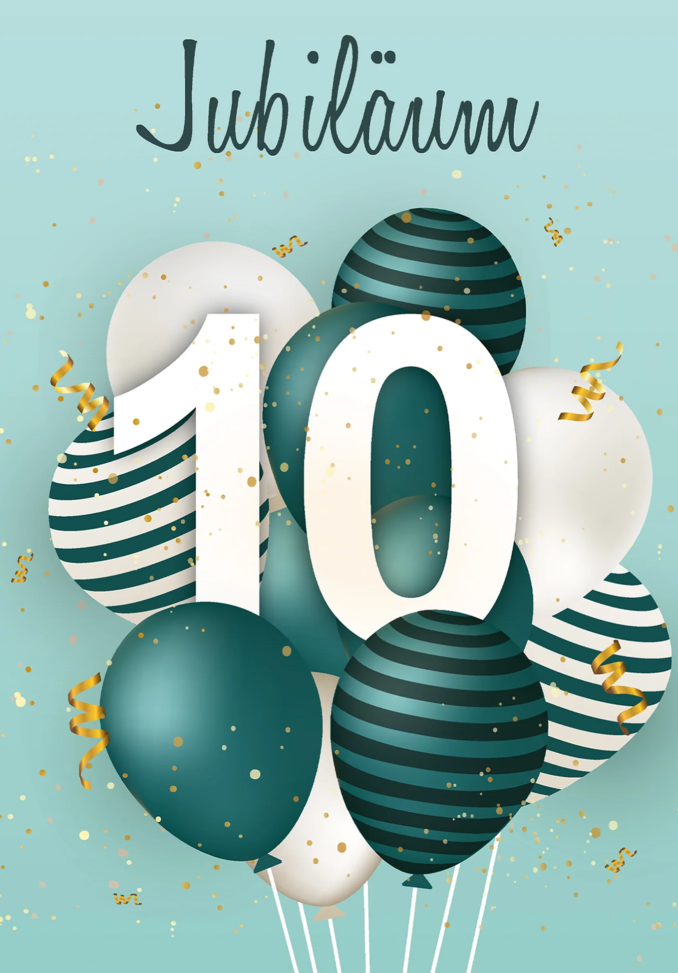 10 Jahre Jubiläum - Ballons Grün PDF