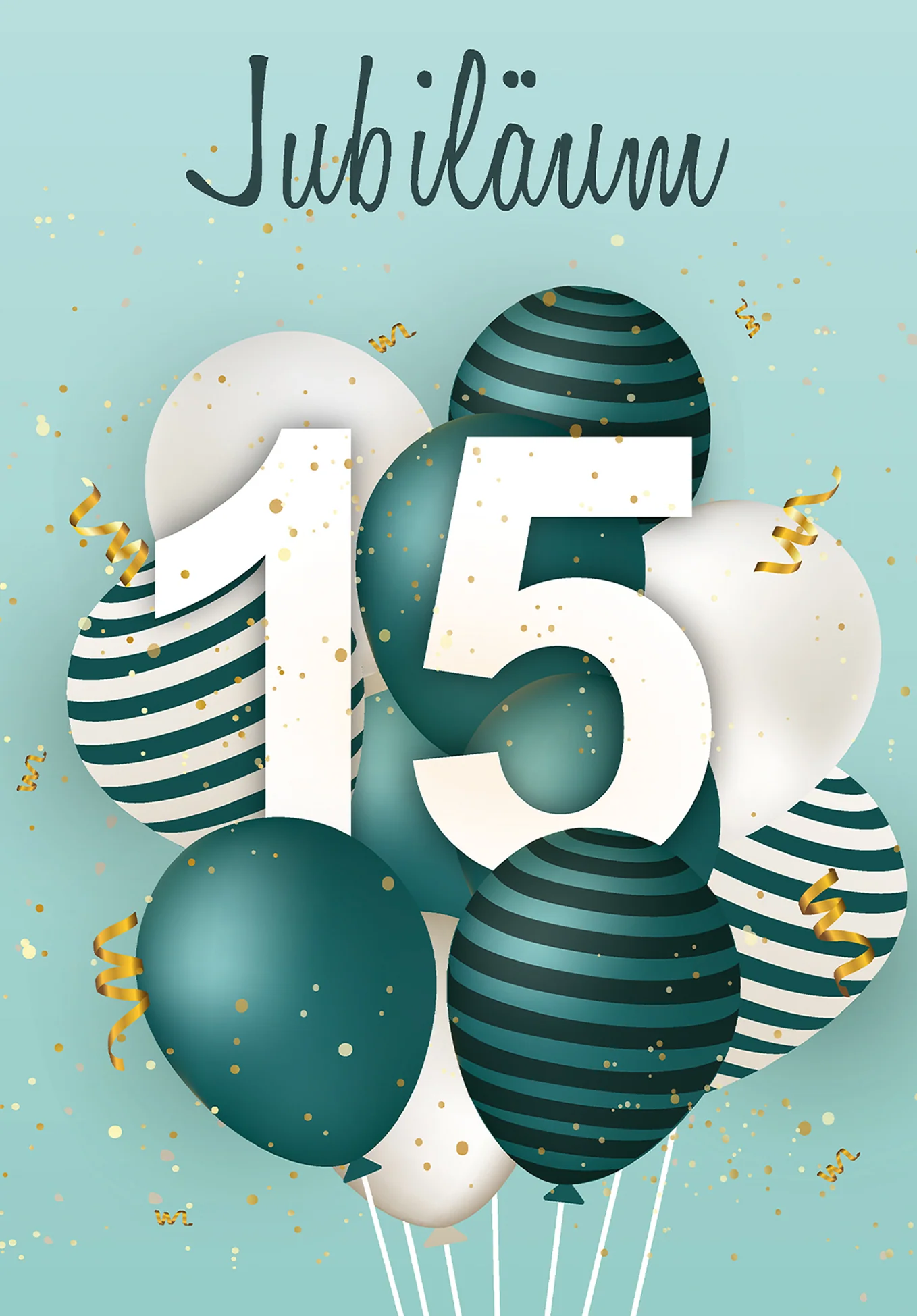 15 Jahre Jubiläum - Ballons Grün PDF