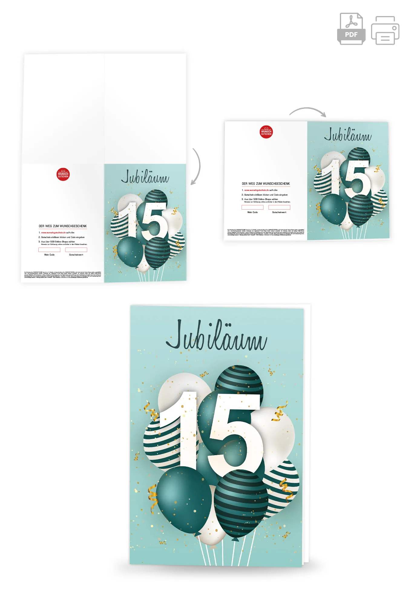 15 Jahre Jubiläum - Ballons Grün PDF - Image 3
