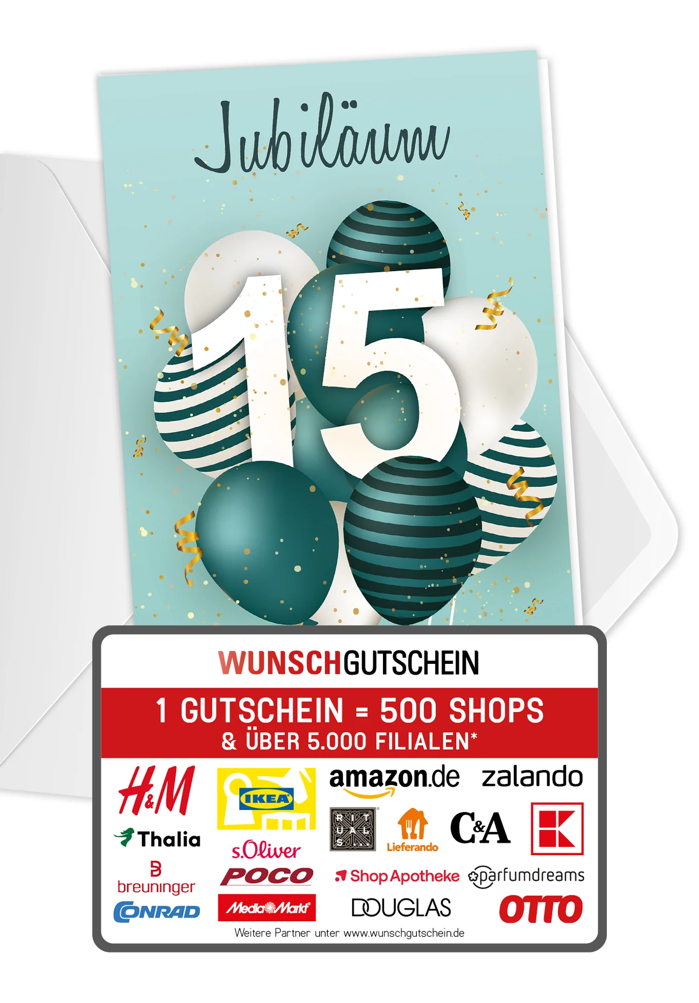 15 Jahre Jubiläum - Ballons Grün PDF - Image 4