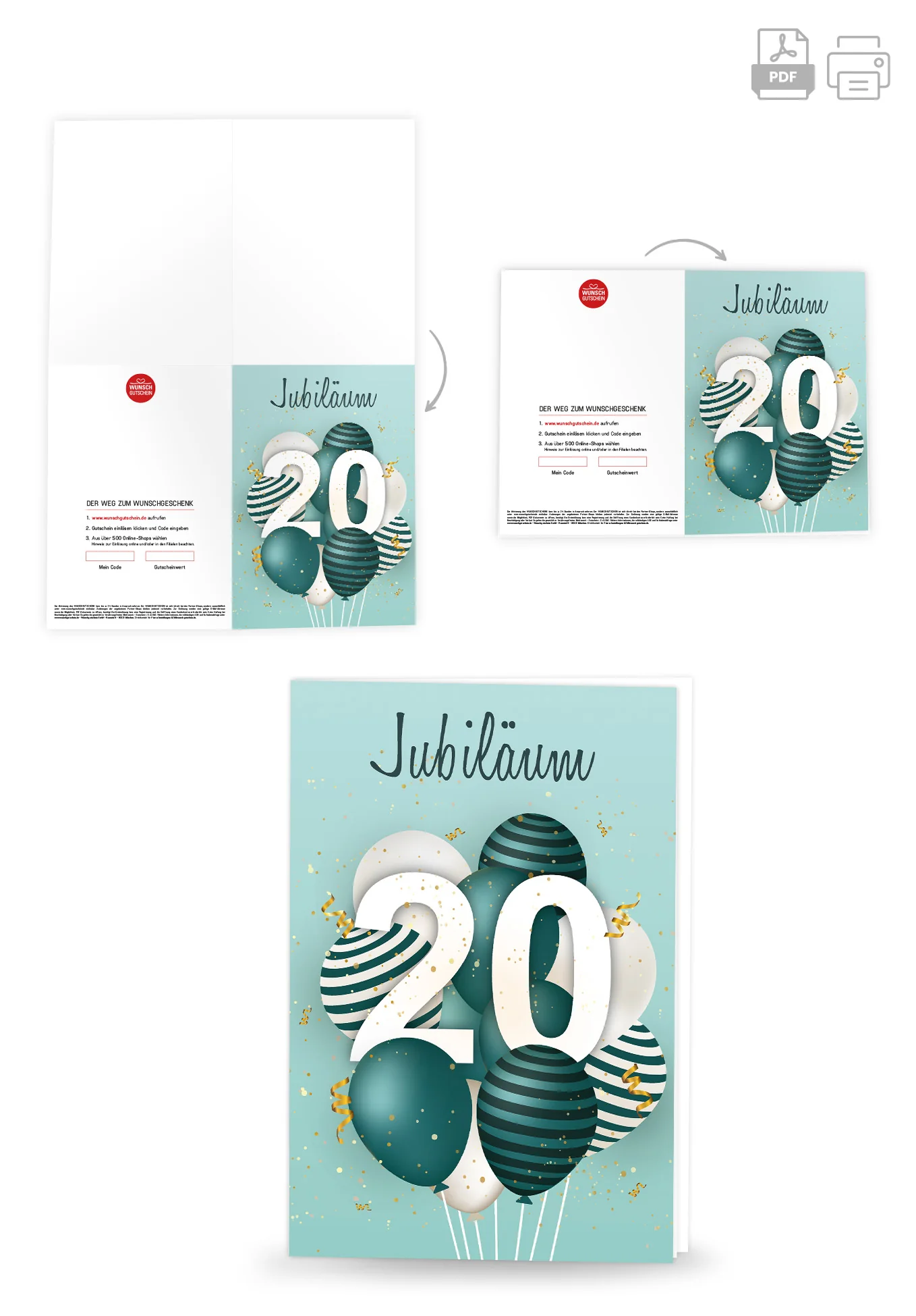 20 Jahre Jubiläum - Ballons Grün PDF - Image 4