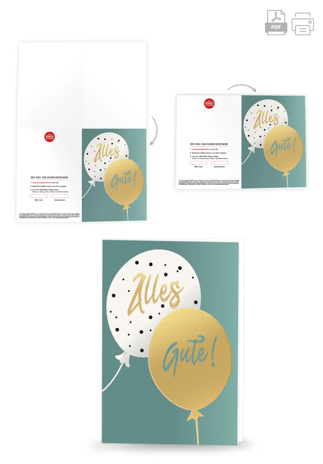 Alles Gute - Ballons Gold - Image 4