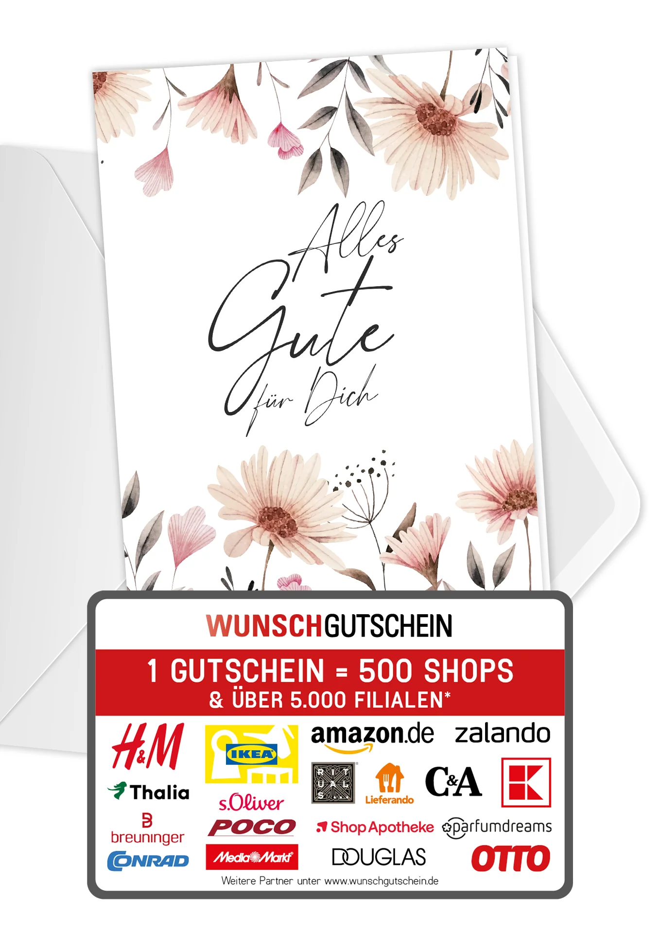 Alles Gute - Blumen weiß PDF