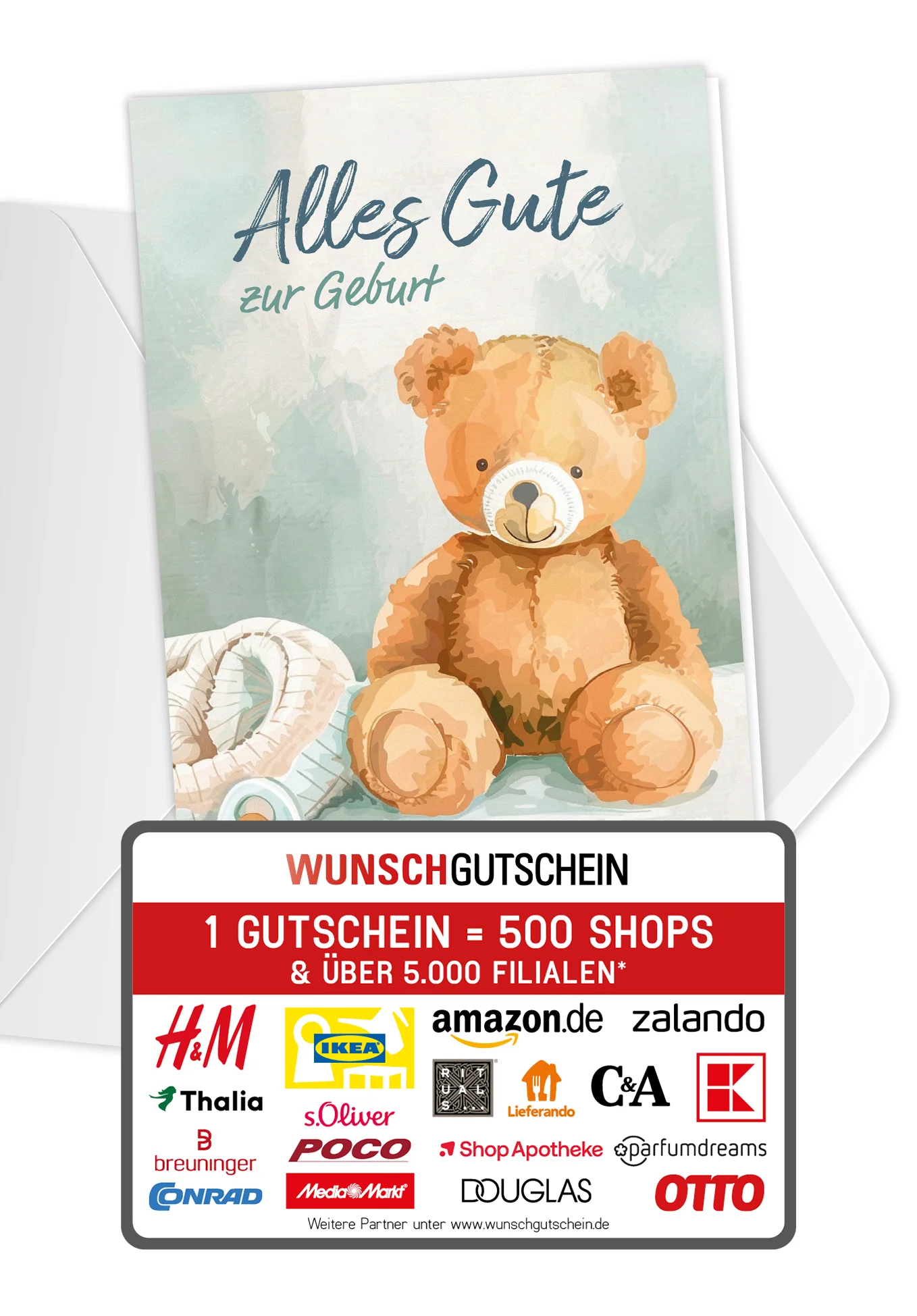 Alles Gute Geburt - Teddy Schnuller