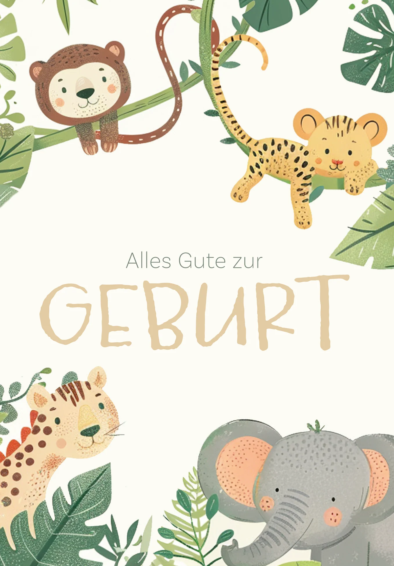 Alles Gute zur Geburt - Tiere Beige PDF - Image 2