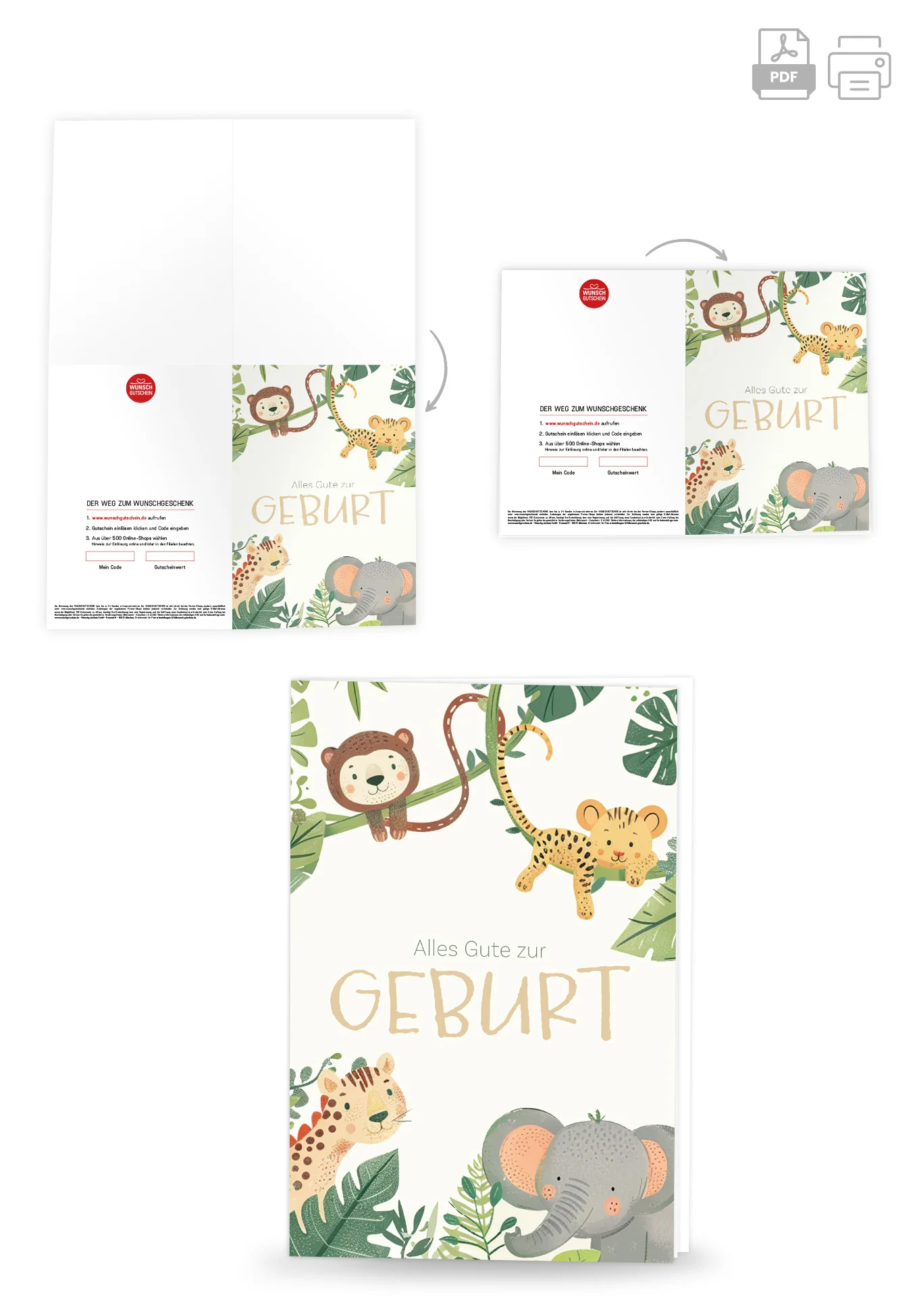 Alles Gute zur Geburt - Tiere Beige PDF - Image 4