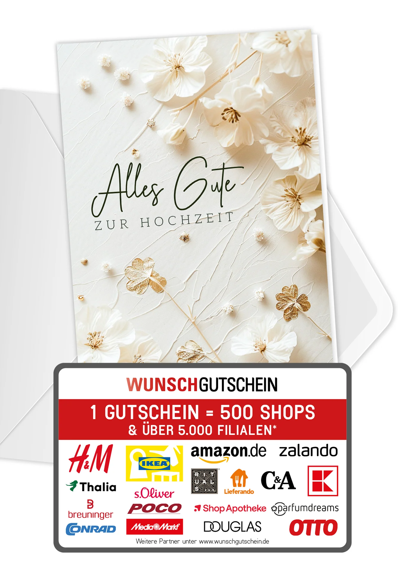 Alles Gute zur Hochzeit - Blumen Weiss PDF