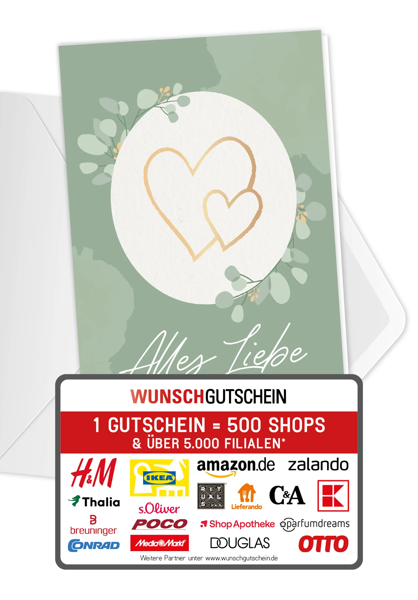 Alles Liebe zu eurer Hochzeit - Herzen Gold
