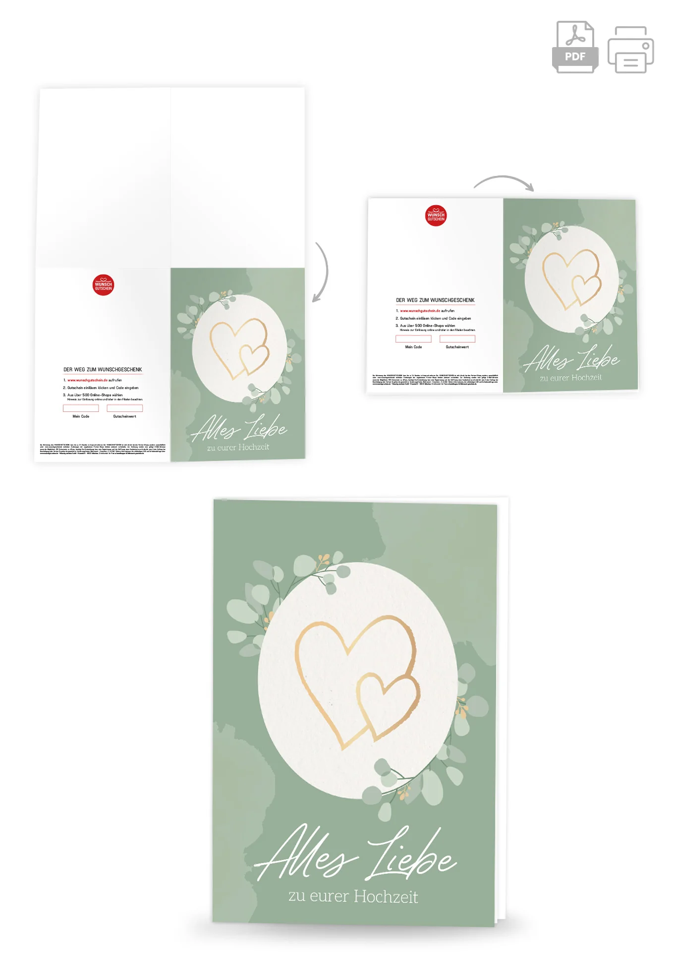 Alles Liebe zu eurer Hochzeit - Herzen Gold PDF - Image 4