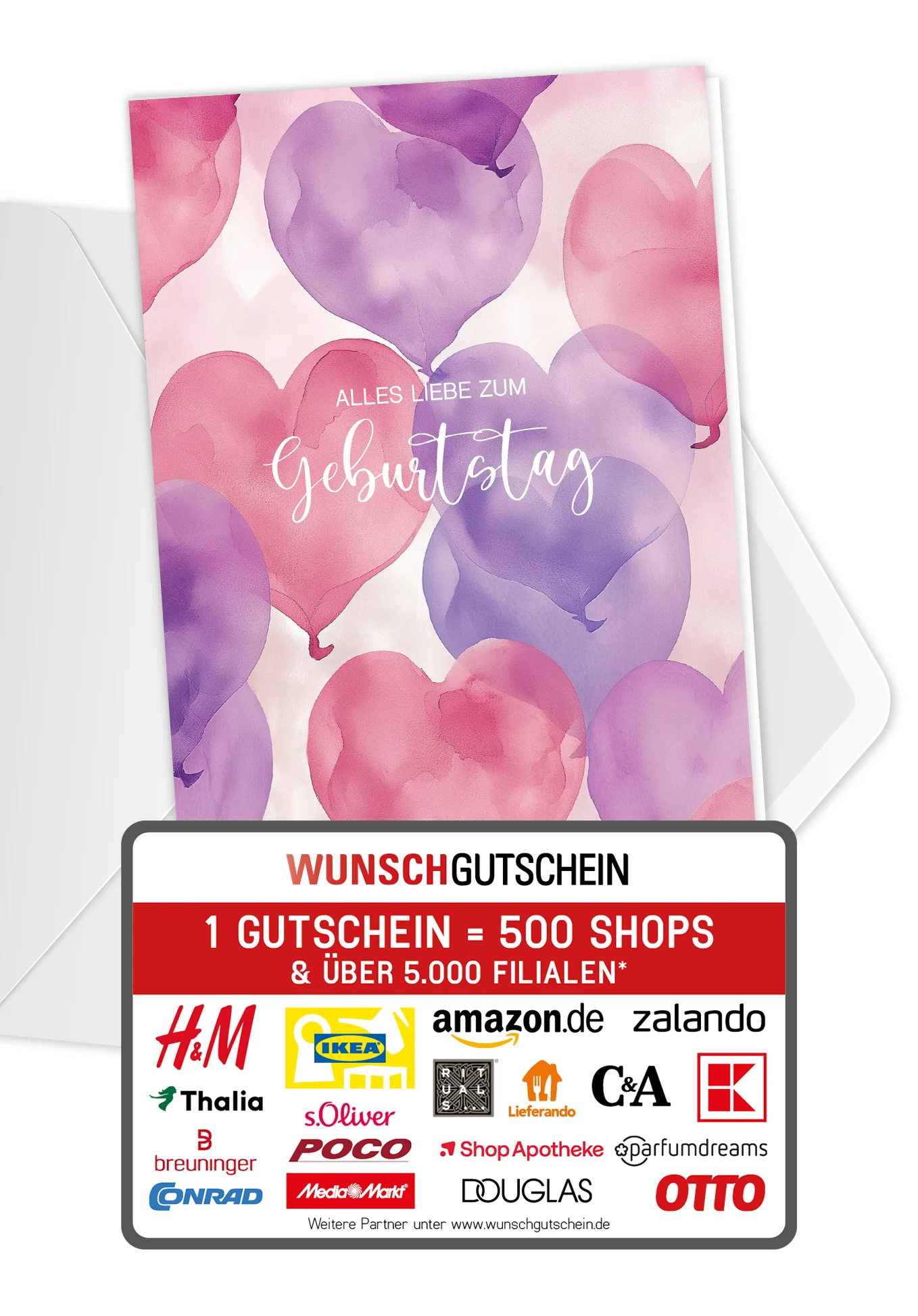 Alles Liebe zum Geburtstag - Herzen Pink PDF