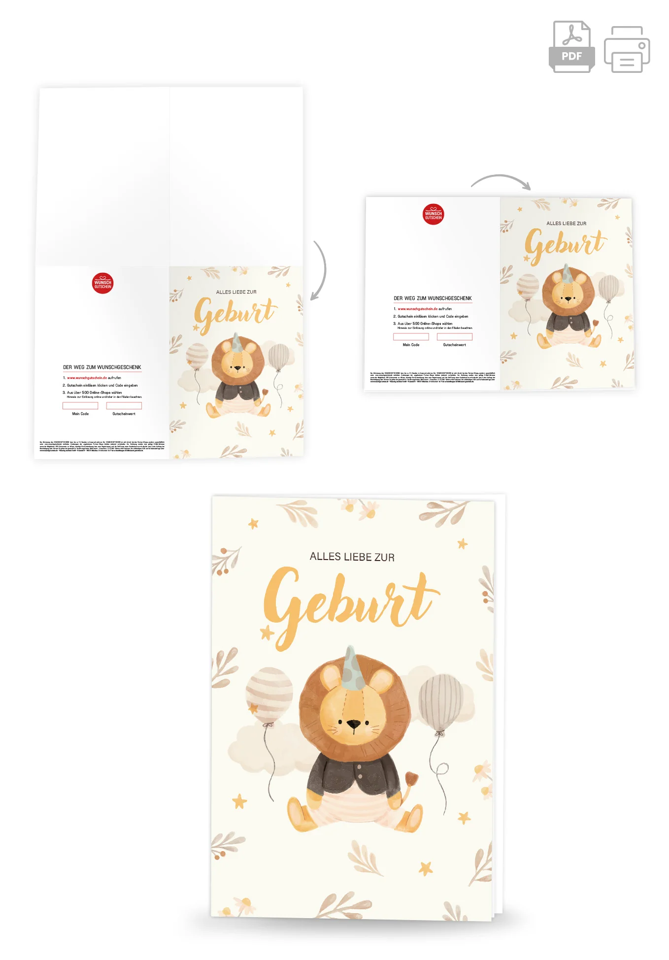 Alles Liebe zur Geburt - Löwe Beige PDF - Image 4
