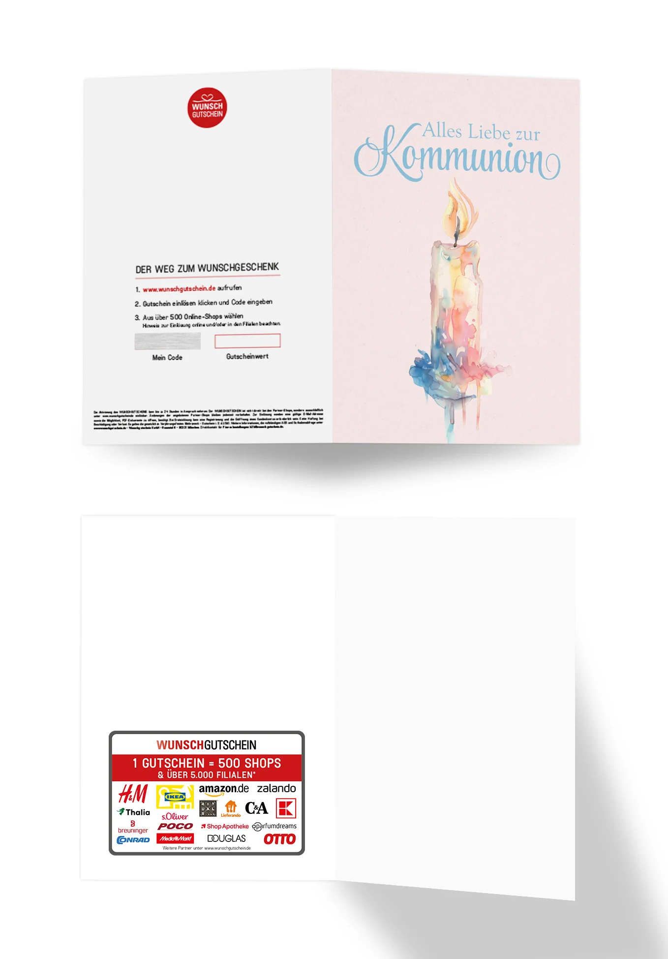 Alles Liebe zur Kommunion - Kerze Aquarell - Image 3