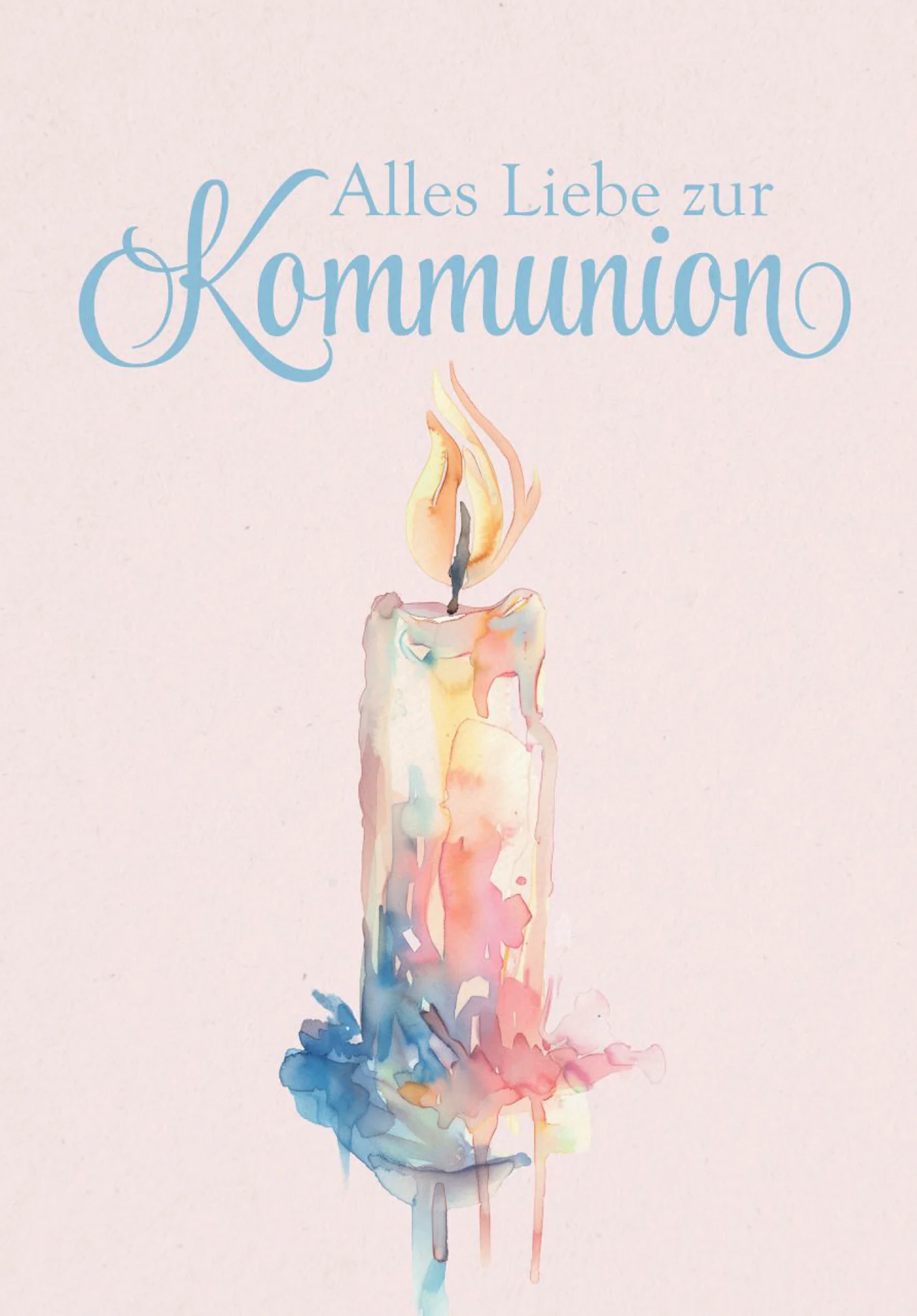 Alles Liebe zur Kommunion - Kerze Aquarell PDF - Image 2