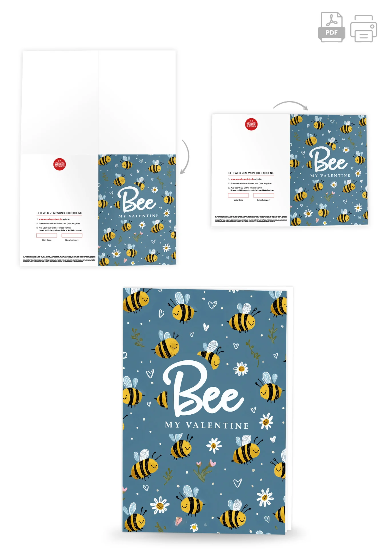 Bee my Valentine - Bienenmuster Blau - Image 4