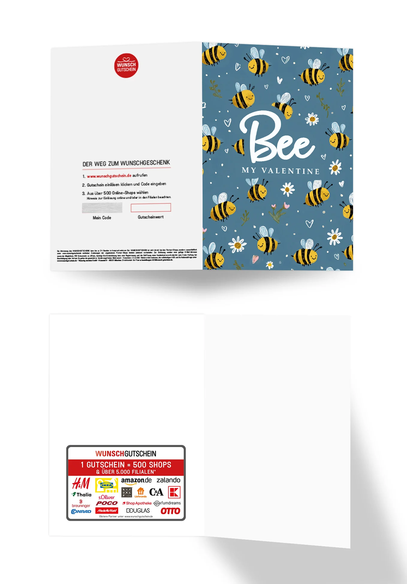 Bee my Valentine - Bienenmuster Blau PDF - Image 3