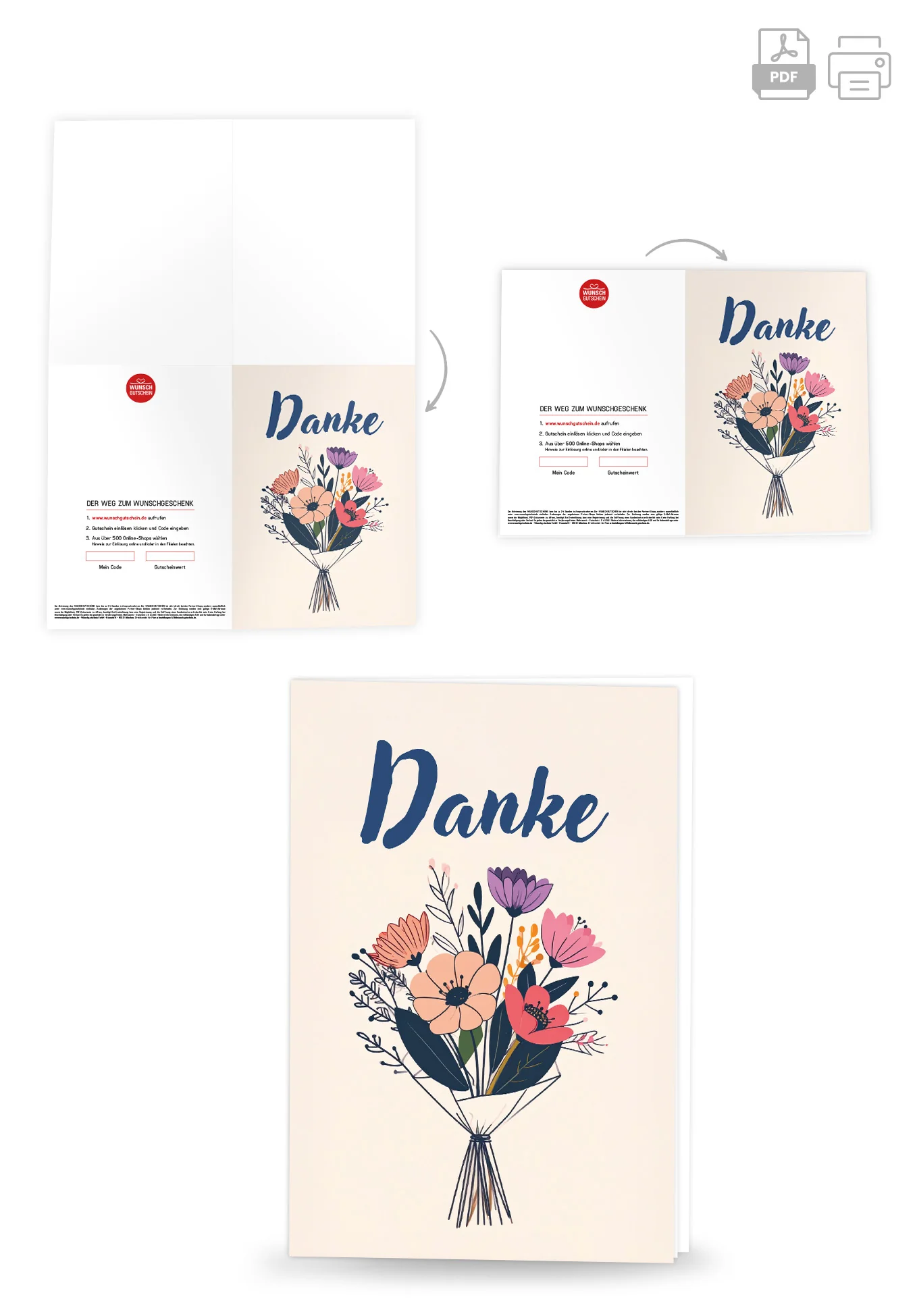 Danke - Blumenstrauß Beige - Image 4