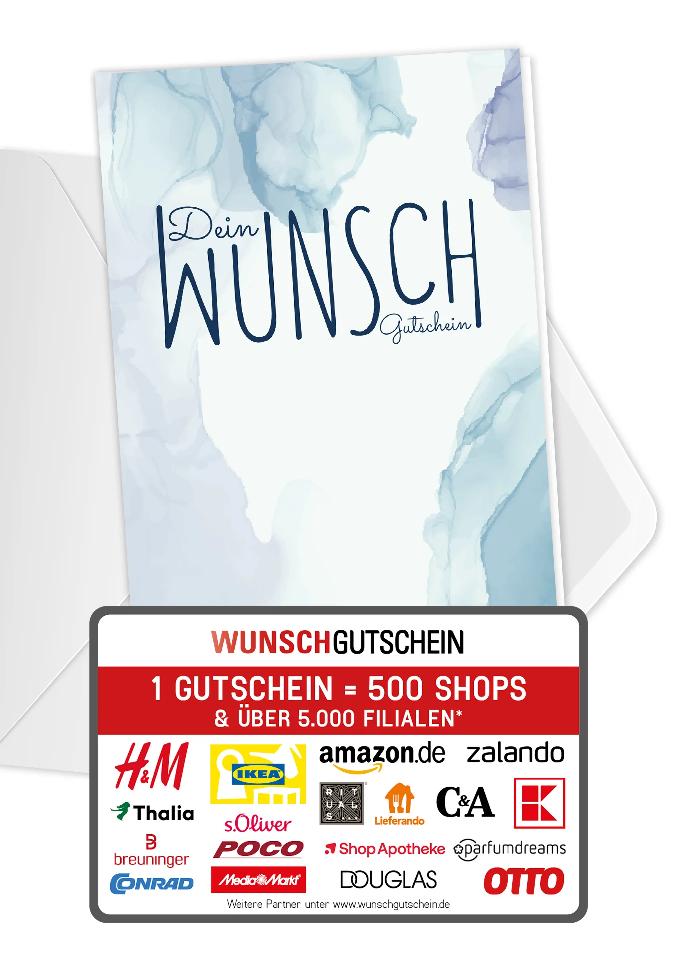 Dein Wunschgutschein - Aquarell Blau