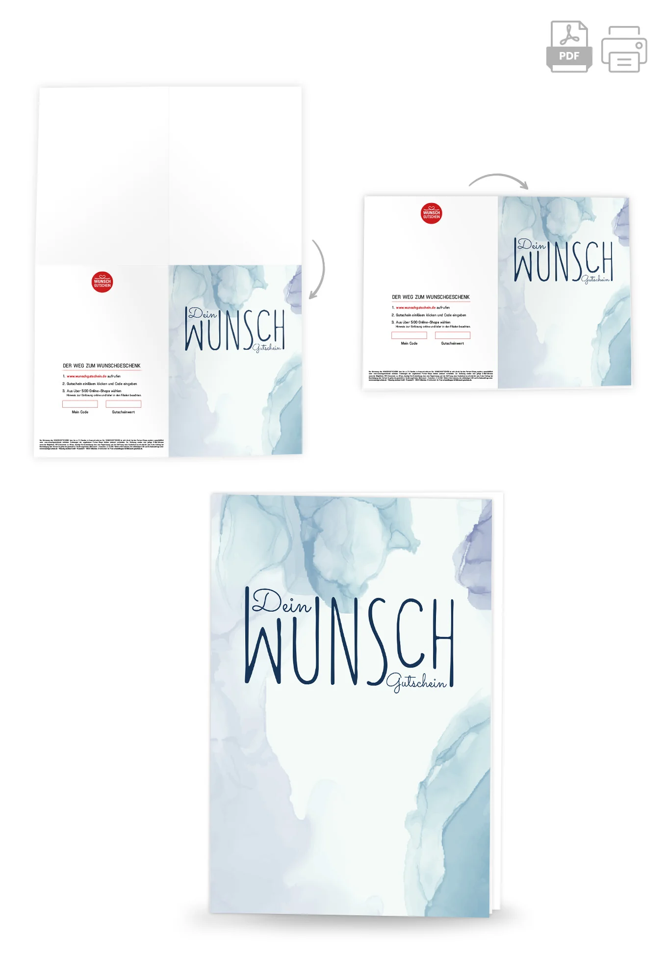 Dein Wunschgutschein - Aquarell Blau - Image 4