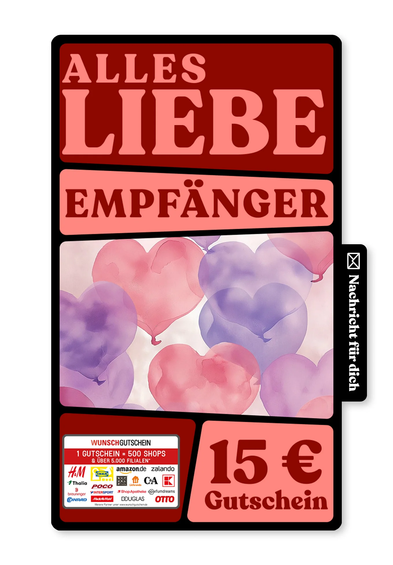 Digital - Alles Liebe zum Geburtstag - Herzen Pink