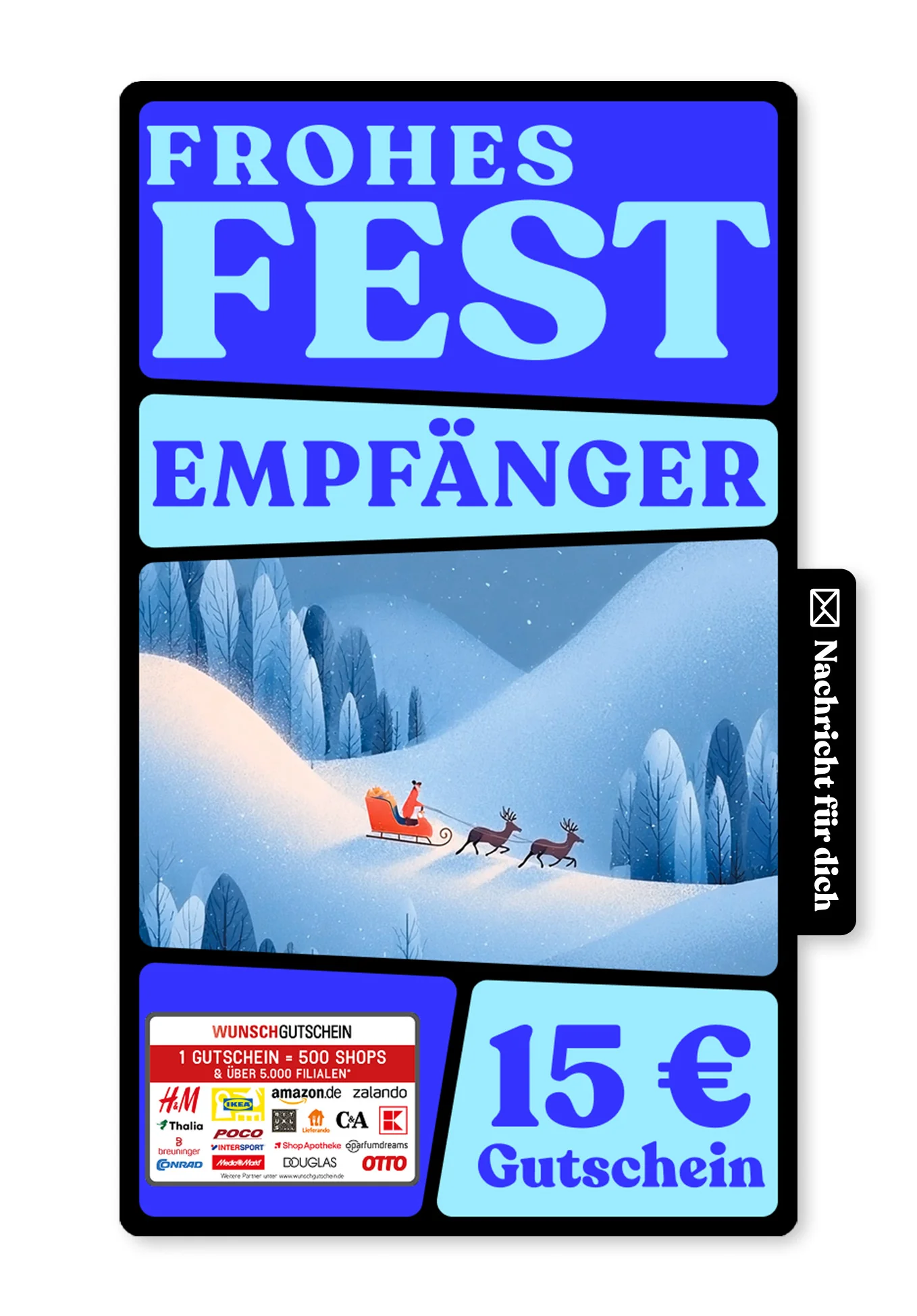 Digital - Frohes Fest - Schlitten Weihnachtsmann