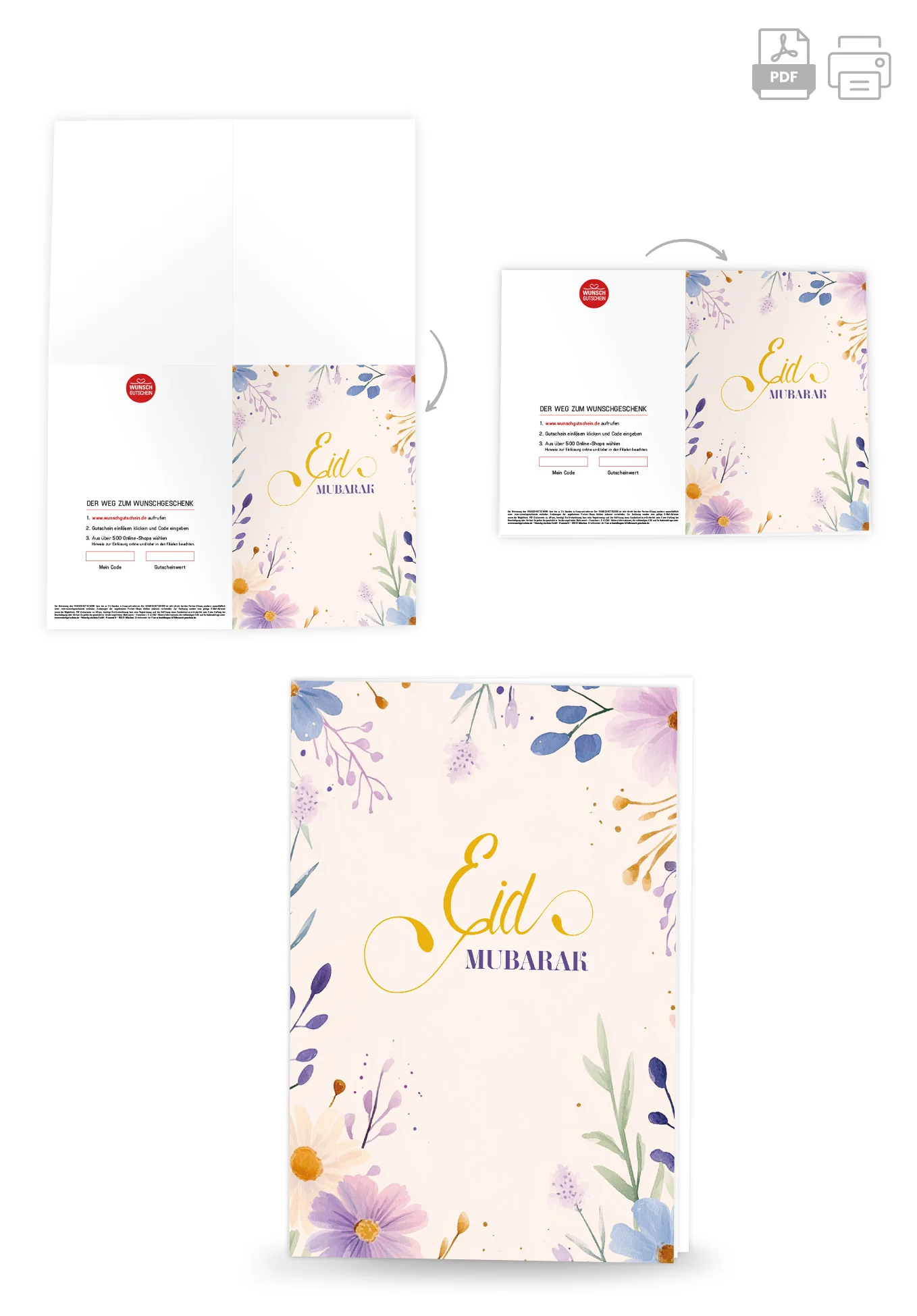 Eid Mubarak - Aquarellblumen Beige PDF - Image 4