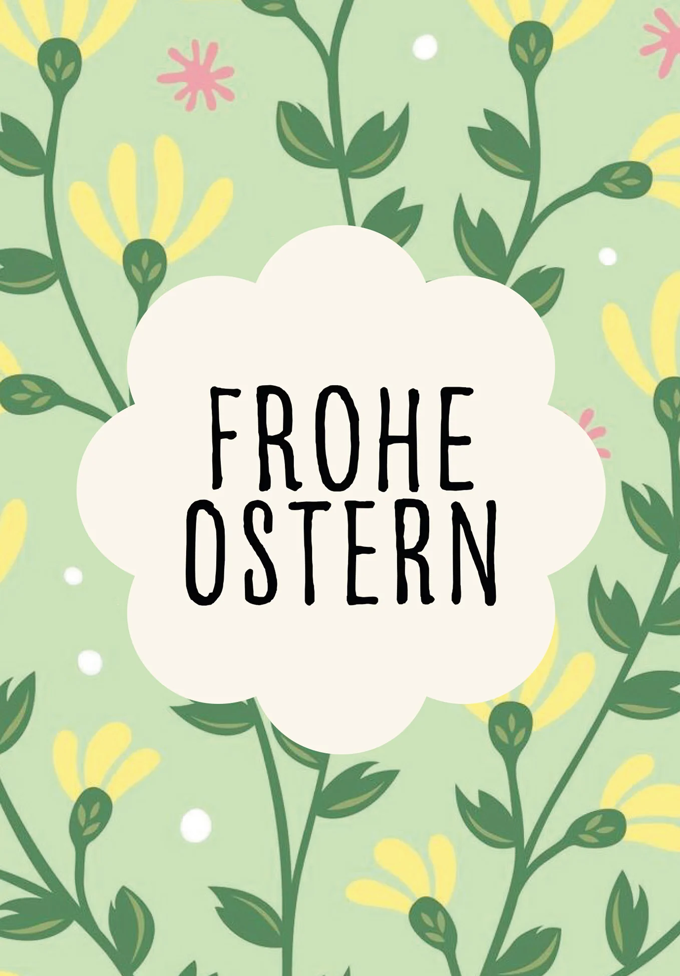 Frohe Ostern - Blumenmuster Grün - Image 2