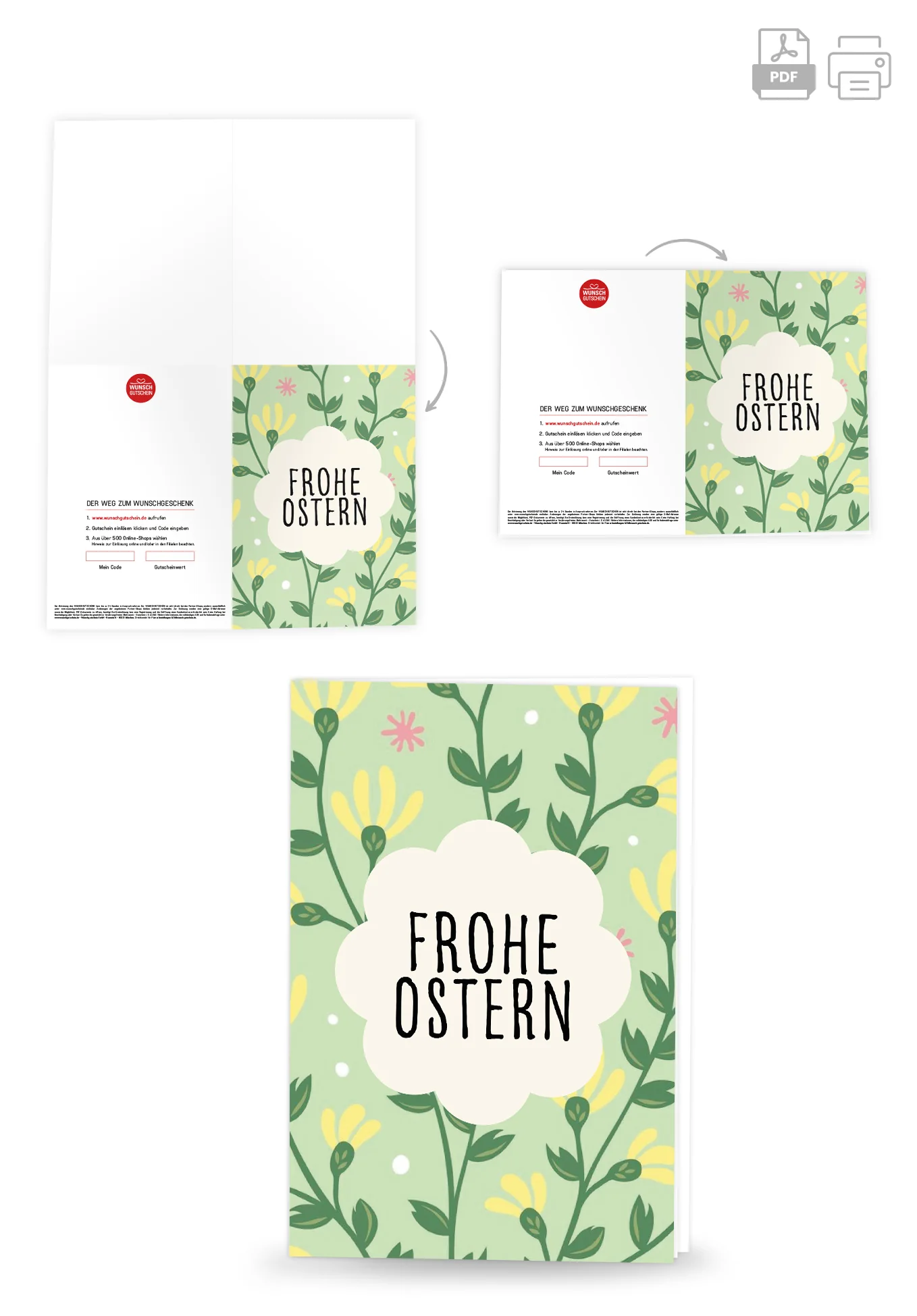 Frohe Ostern - Blumenmuster Grün - Image 4