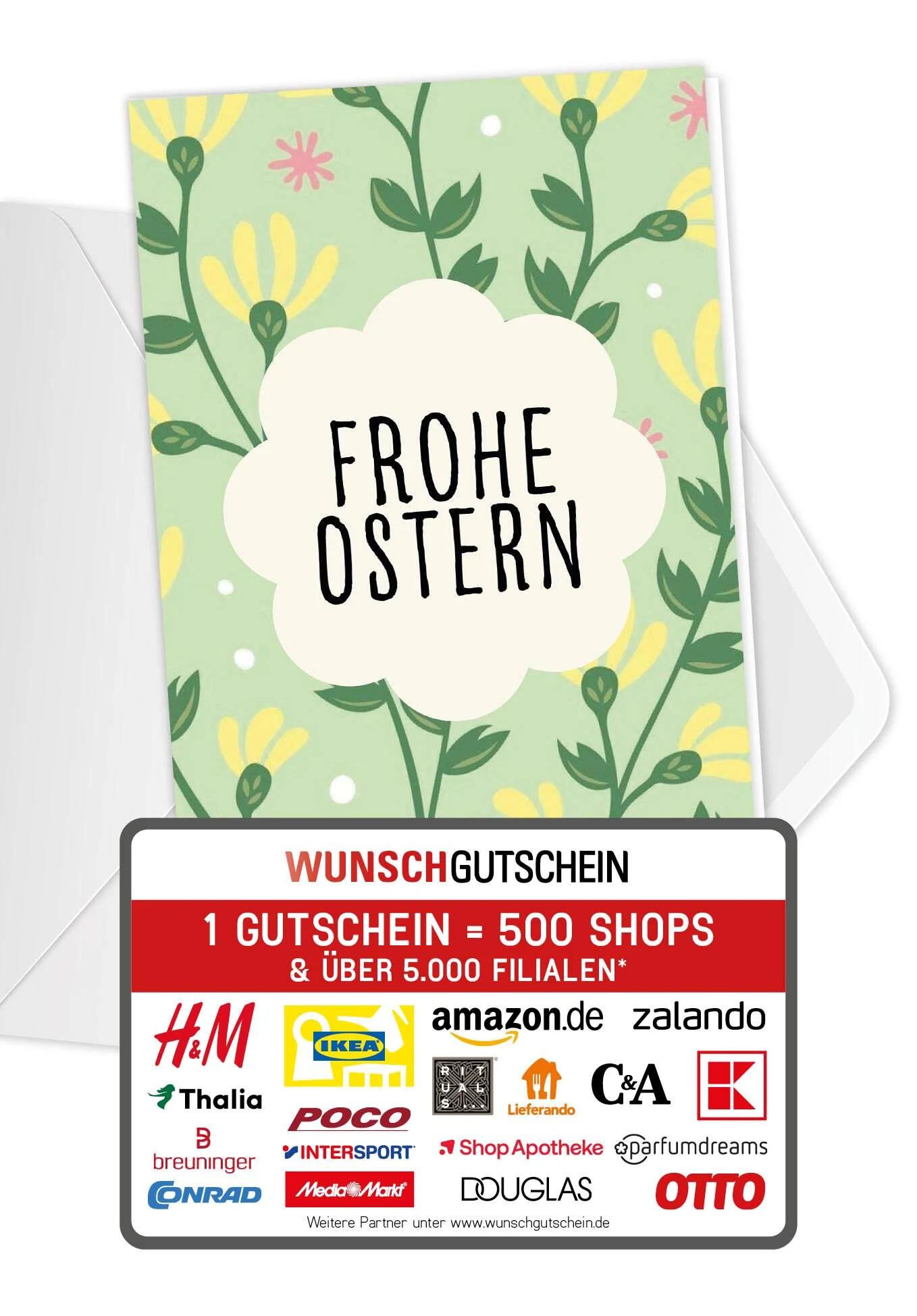 Frohe Ostern - Blumenmuster Grün PDF