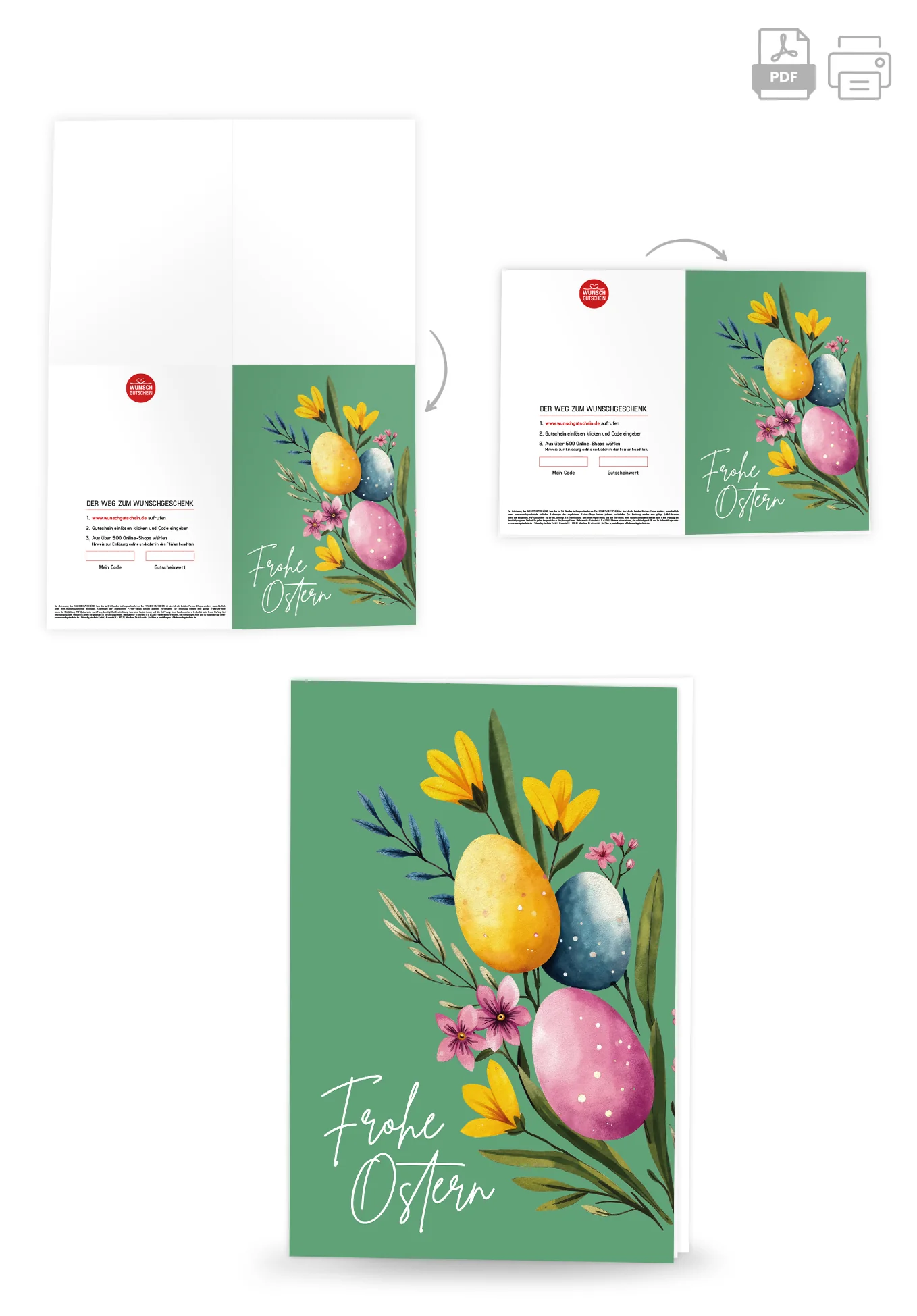 Frohe Ostern - Eier und Blumen Grün - Image 4