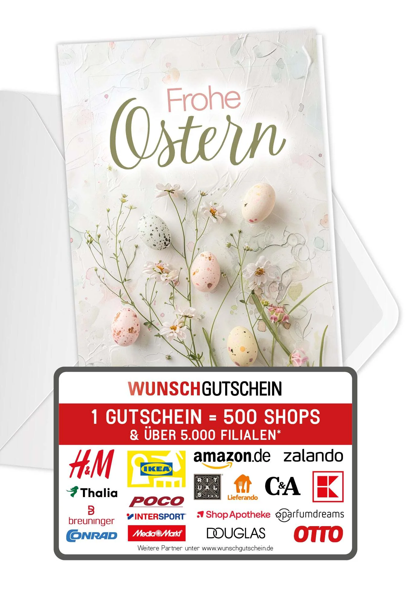 Frohe Ostern - Eier und Blumen Pastel