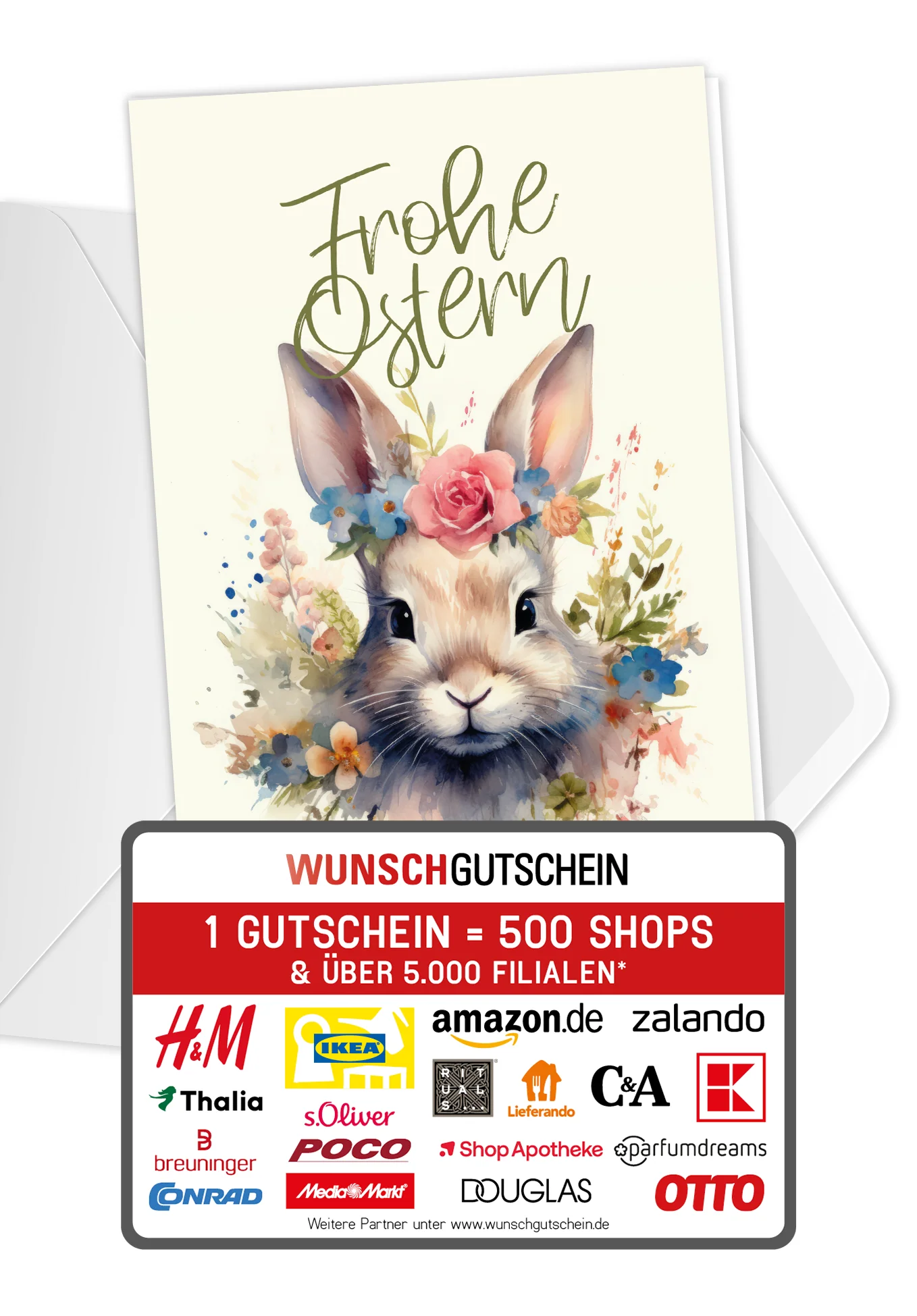 Frohe Ostern - Hase Blumen PDF