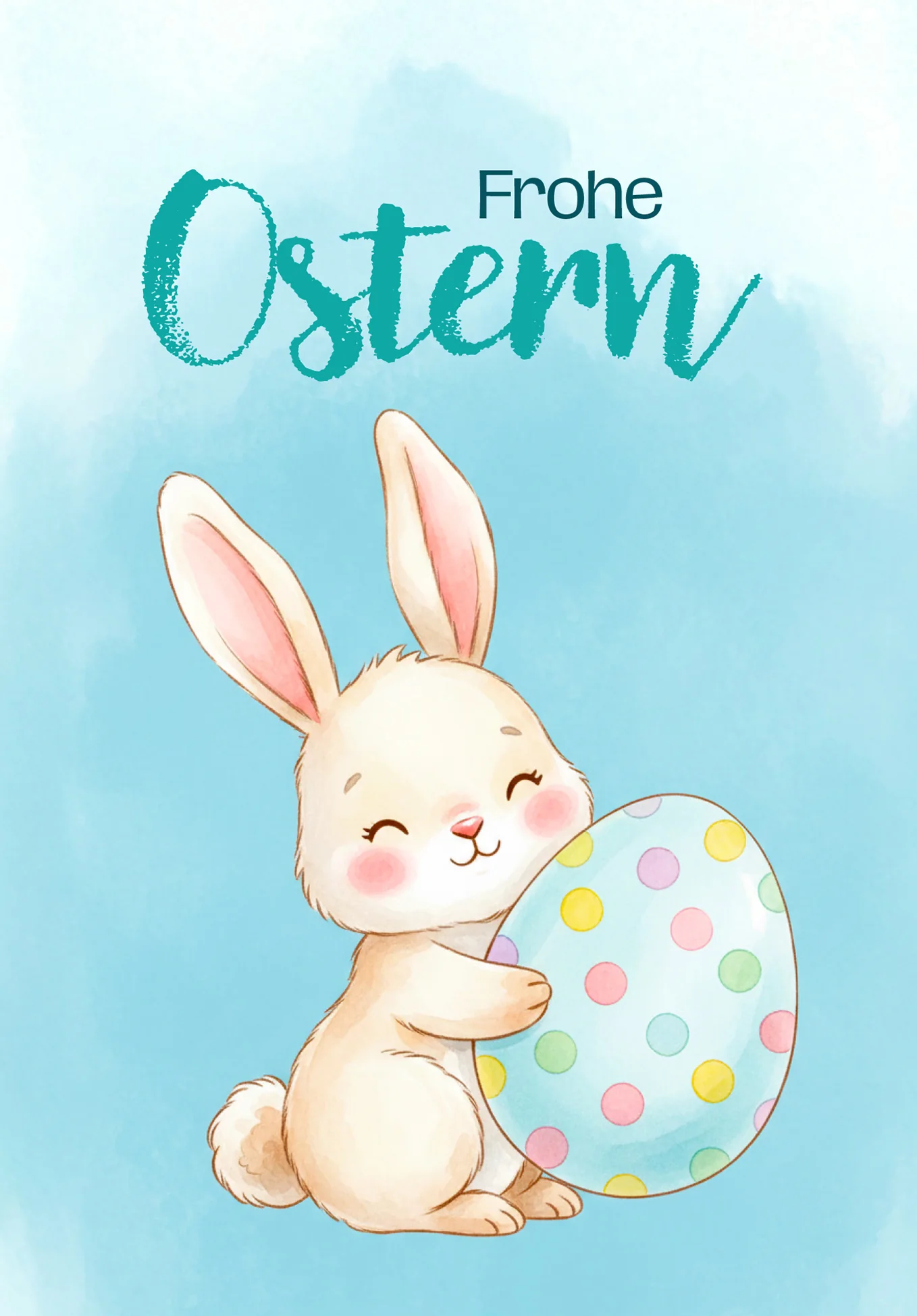 Frohe Ostern - Hase mit Ei Blau PDF - Image 2