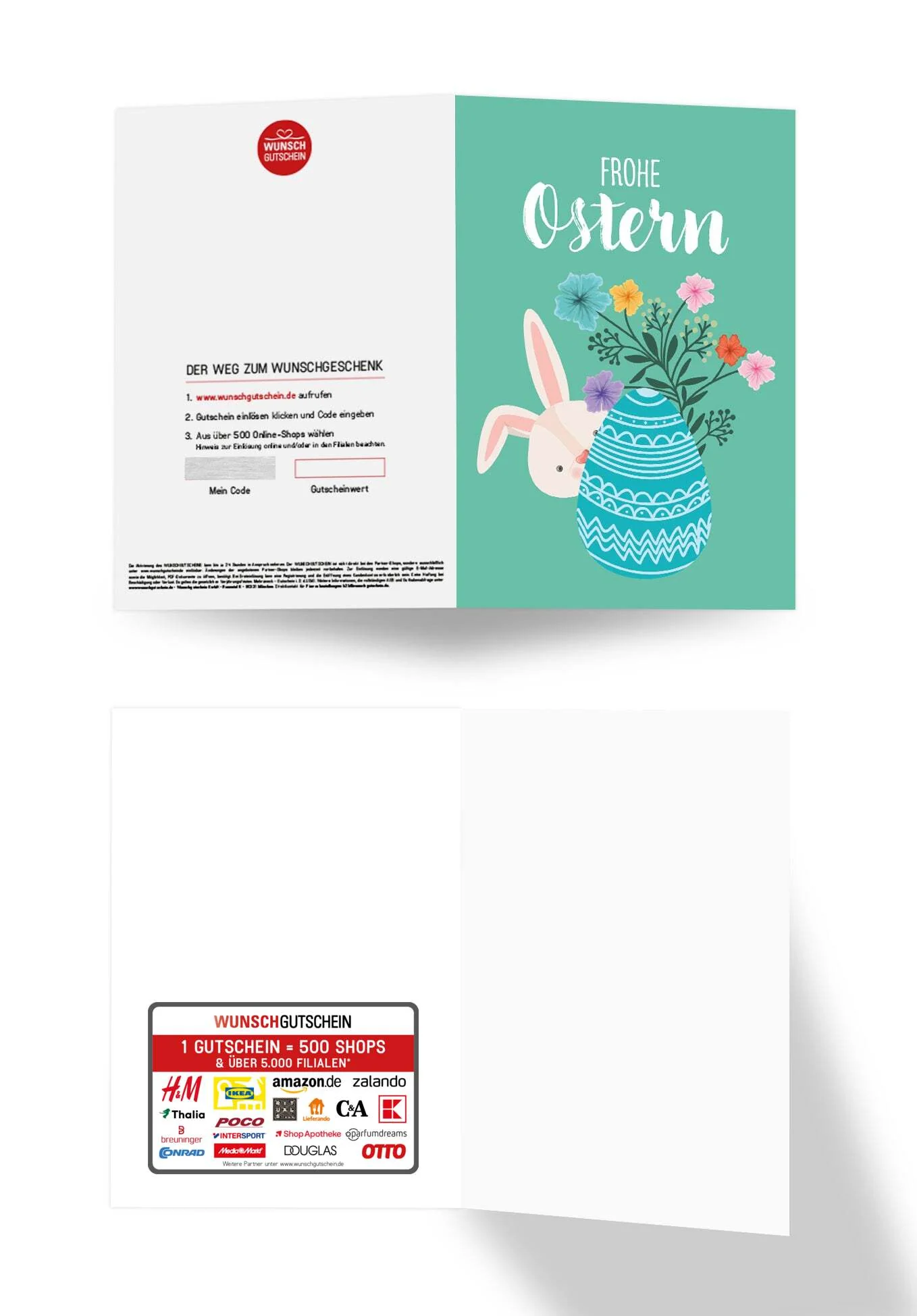 Frohe Ostern - Hase mit Ei Türkis - Image 3
