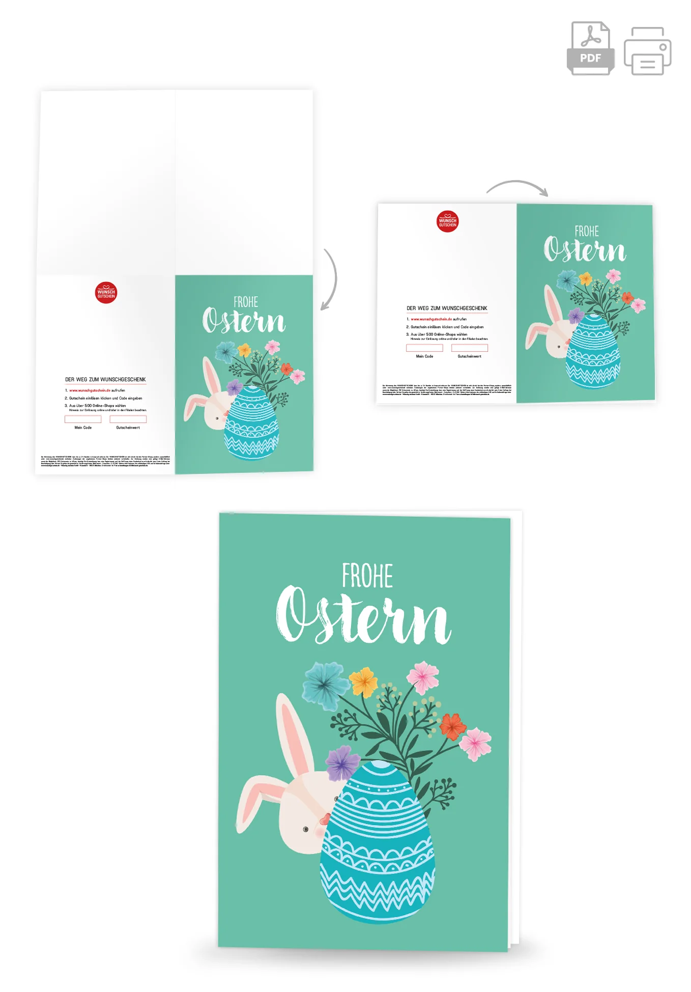 Frohe Ostern - Hase mit Ei Türkis PDF - Image 4