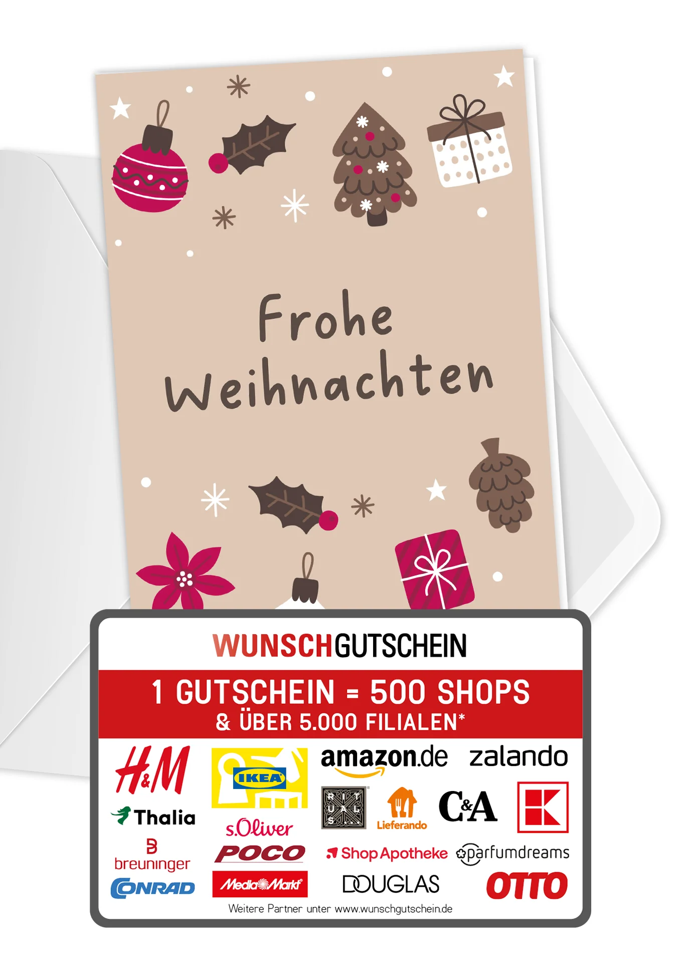 Frohe Weihnachten - Ornamente Beige