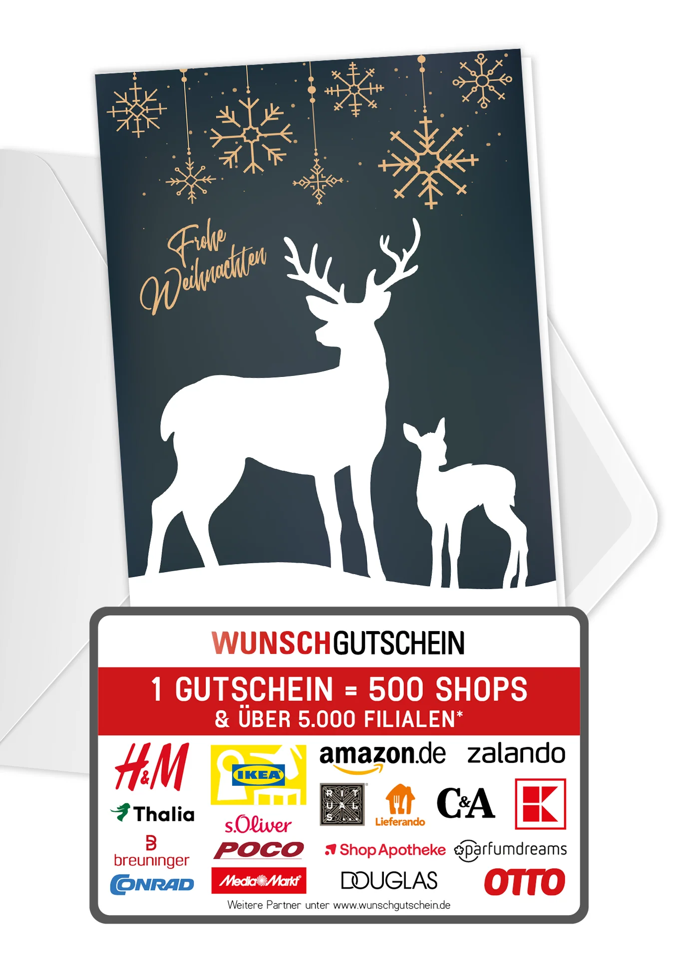 Frohe Weihnachten - Rentier Grün PDF