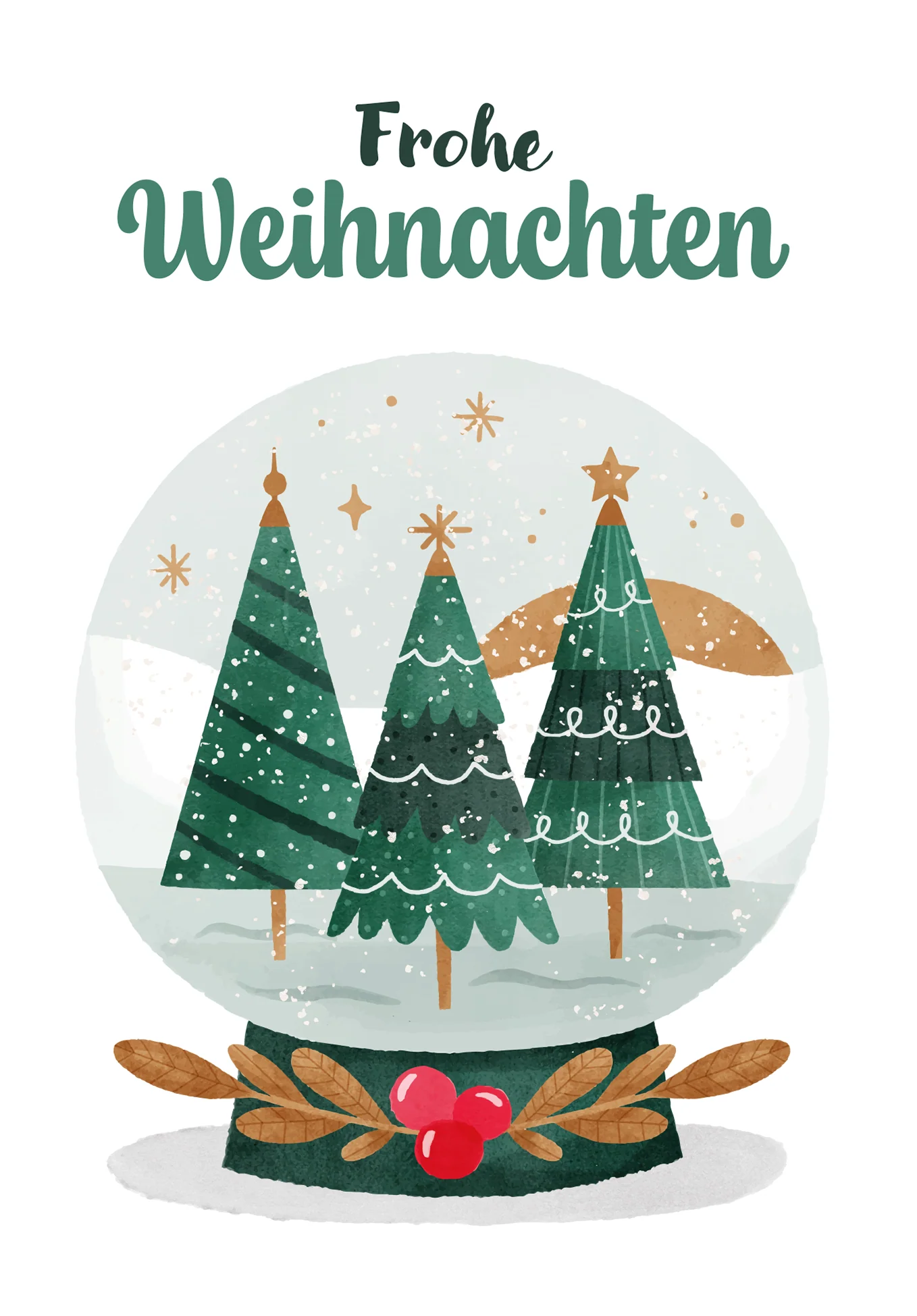 Frohe Weihnachten - Schneekugel Bäume PDF - Image 2