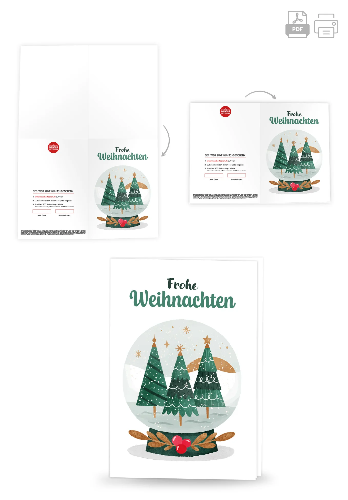 Frohe Weihnachten - Schneekugel Bäume PDF - Image 4