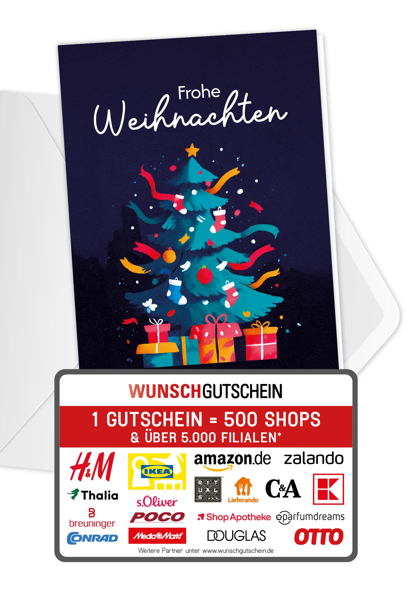 Frohe Weihnachten - Tannenbaum Bunt