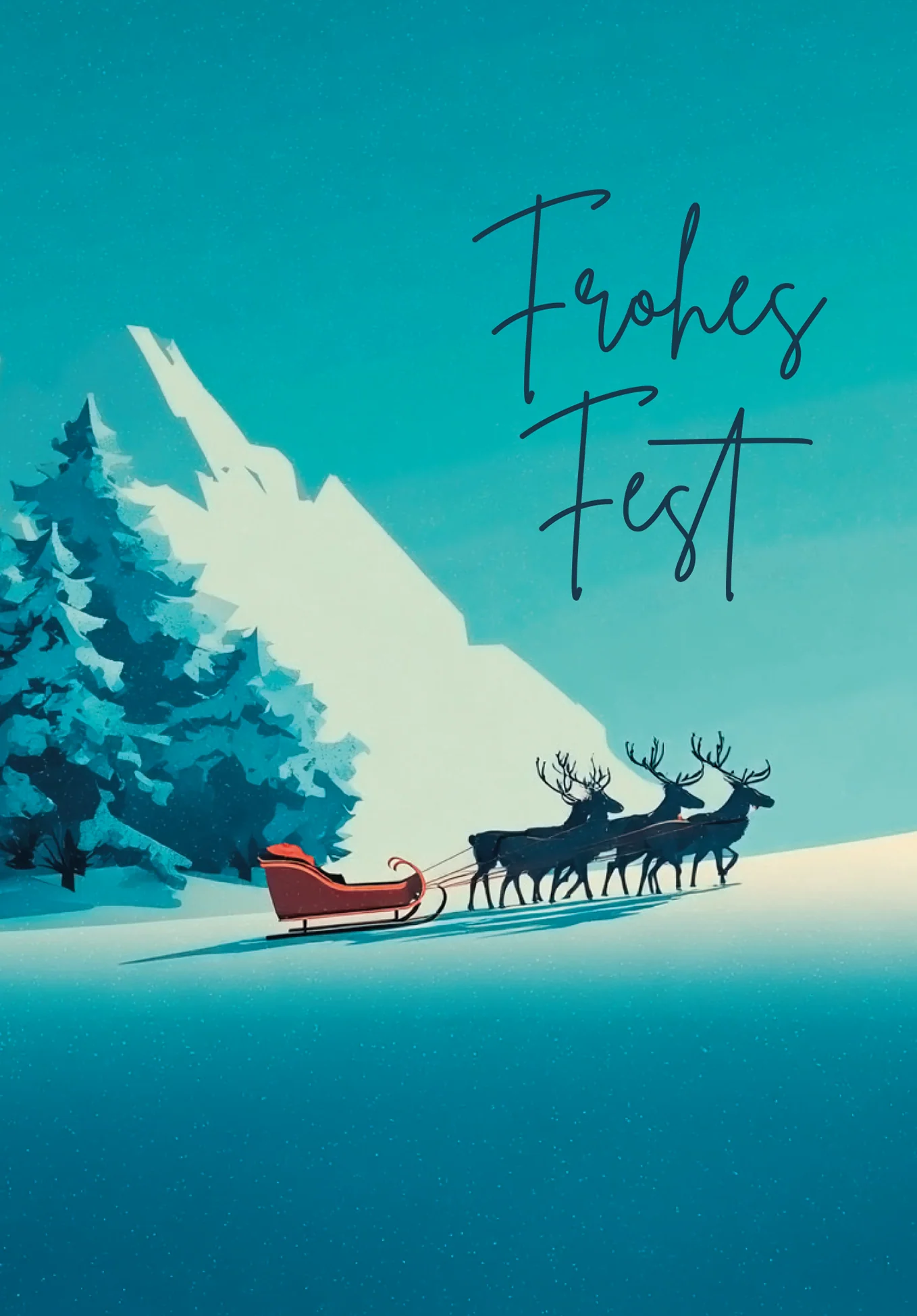 Frohes Fest - Schlitten Berge - Image 2