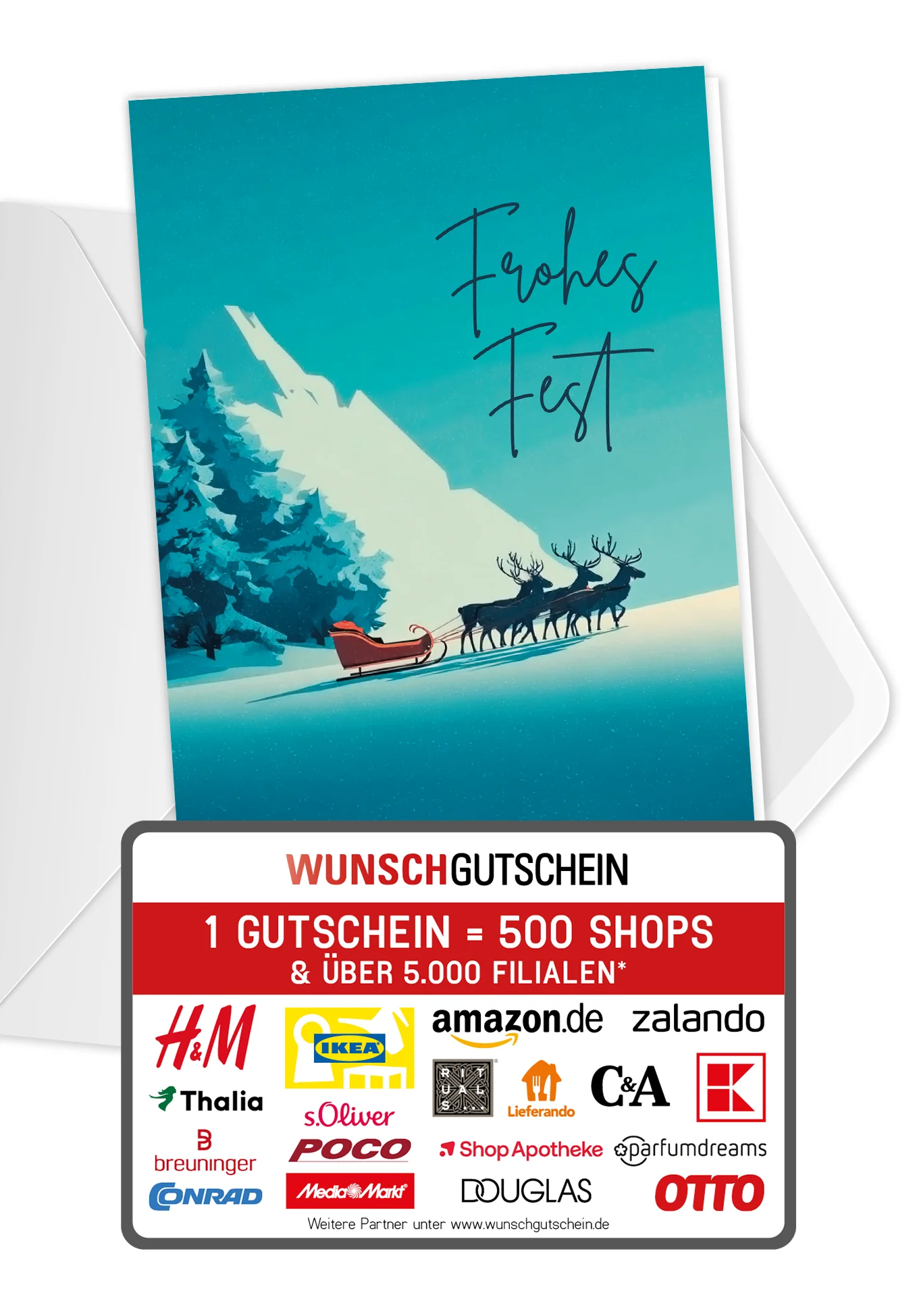 Frohes Fest - Schlitten Berge PDF
