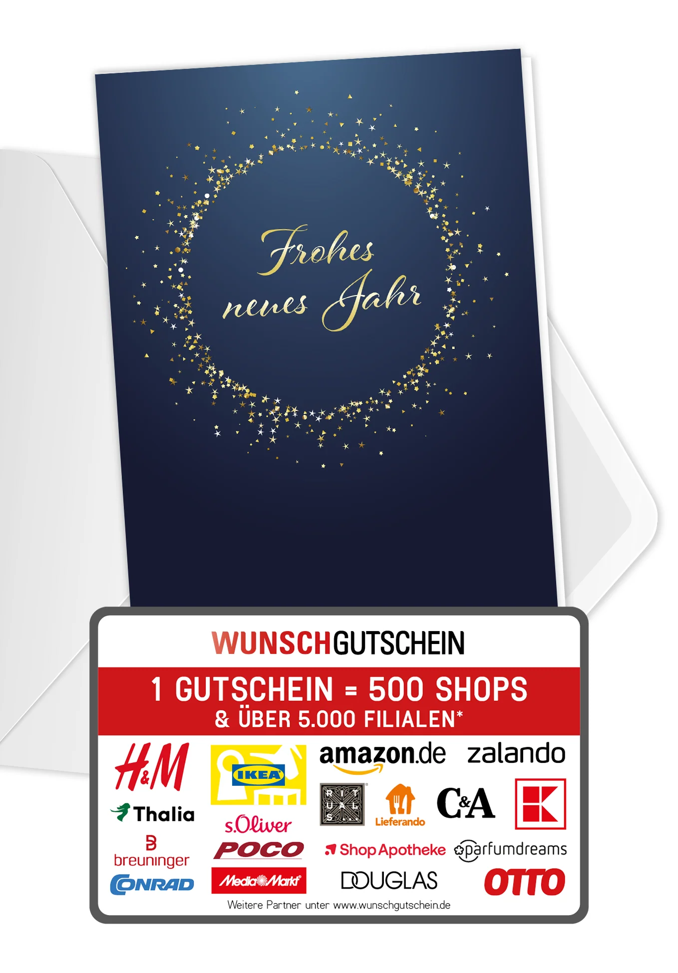 Frohes neues Jahr - Gold Blau