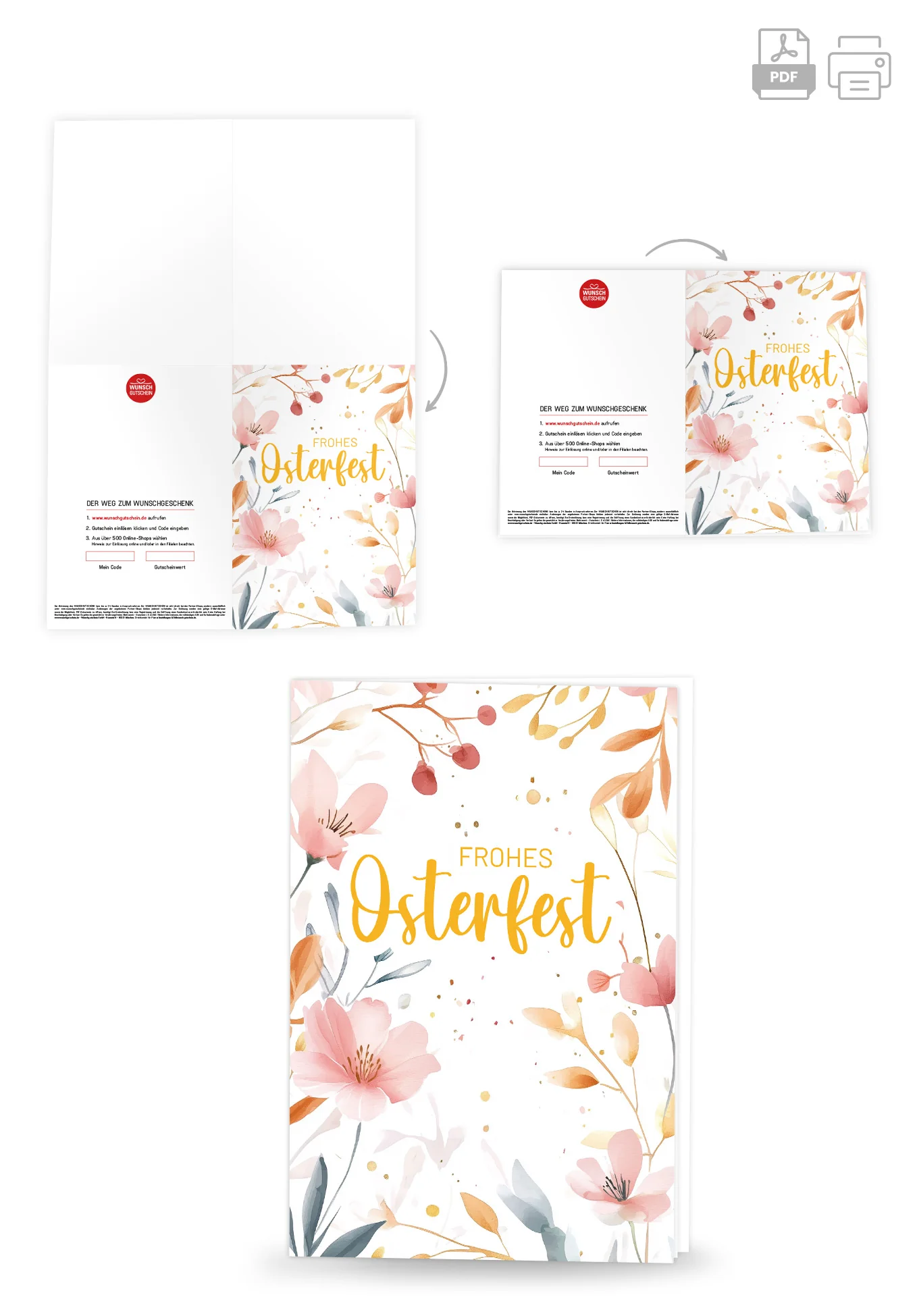 Frohes Osterfest - Aquarellblumen Rosa - Image 4