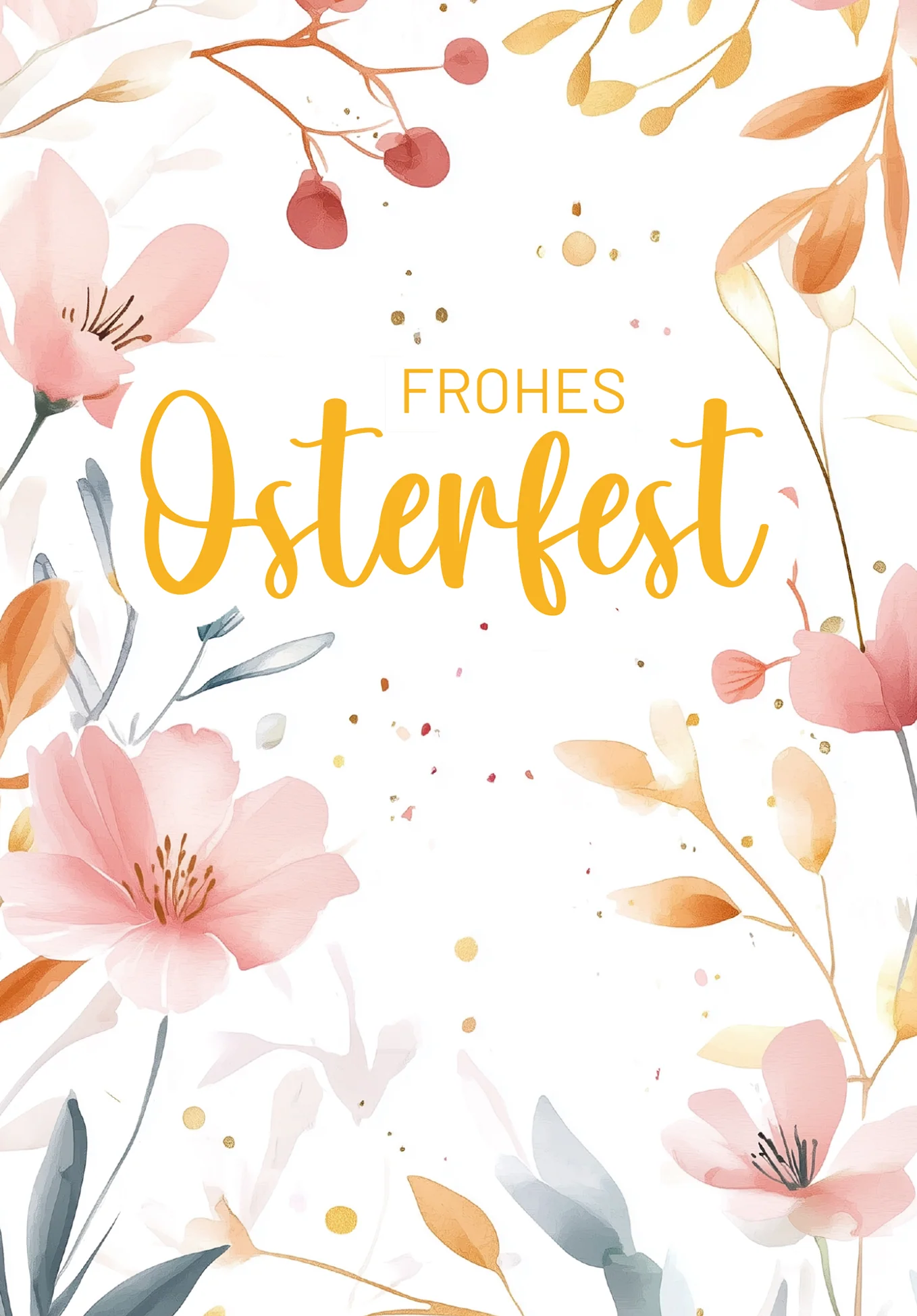 Frohes Osterfest - Aquarellblumen Rosa PDF - Image 2