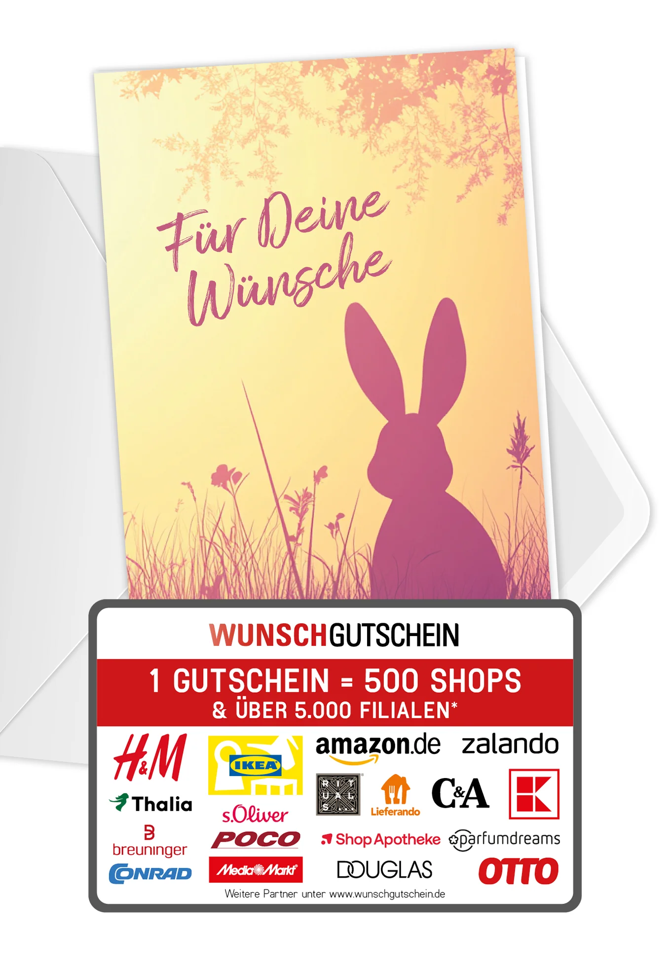 Für Deine Wünsche - Hase Silhouette