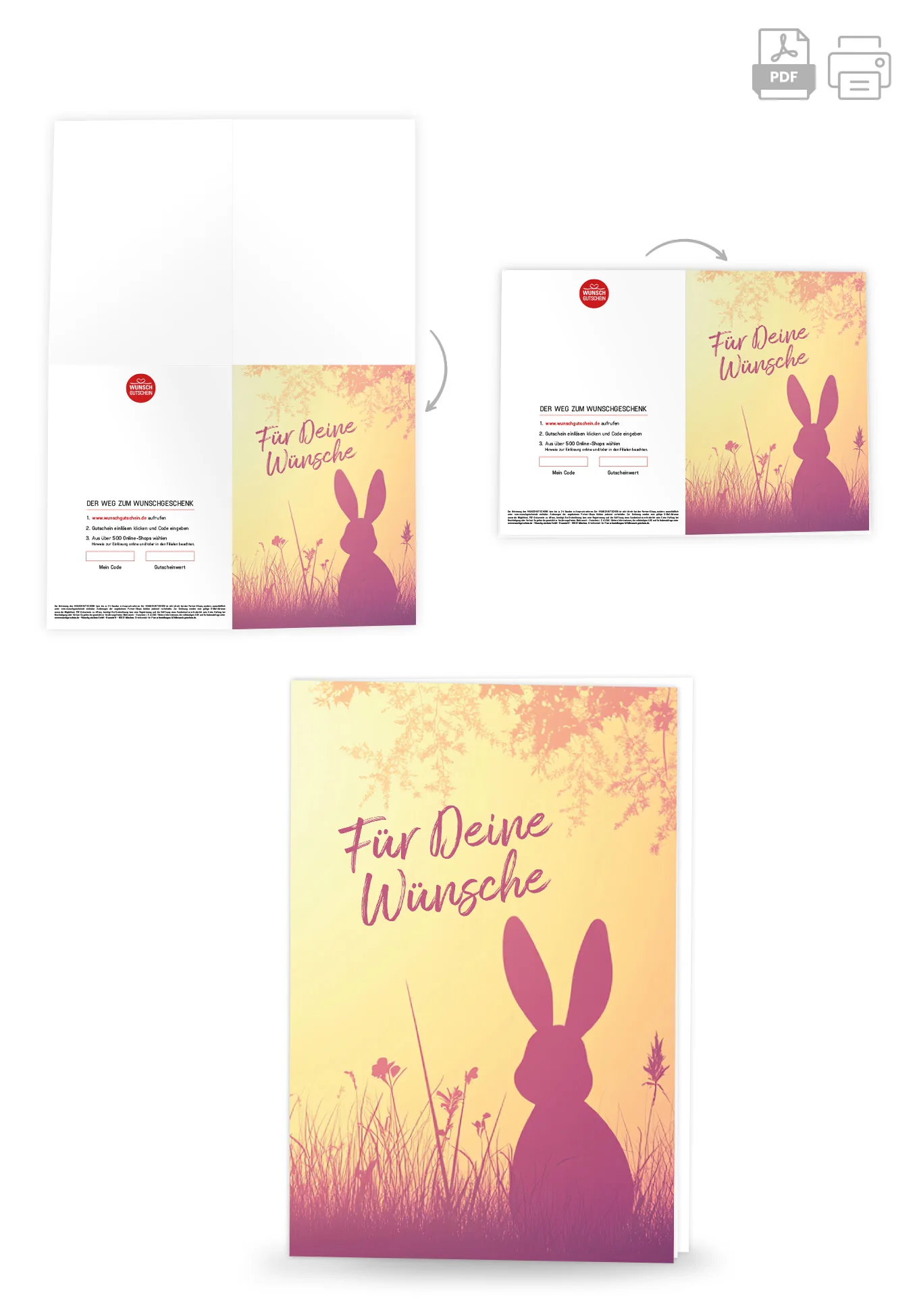 Für Deine Wünsche - Hase Silhouette PDF - Image 4