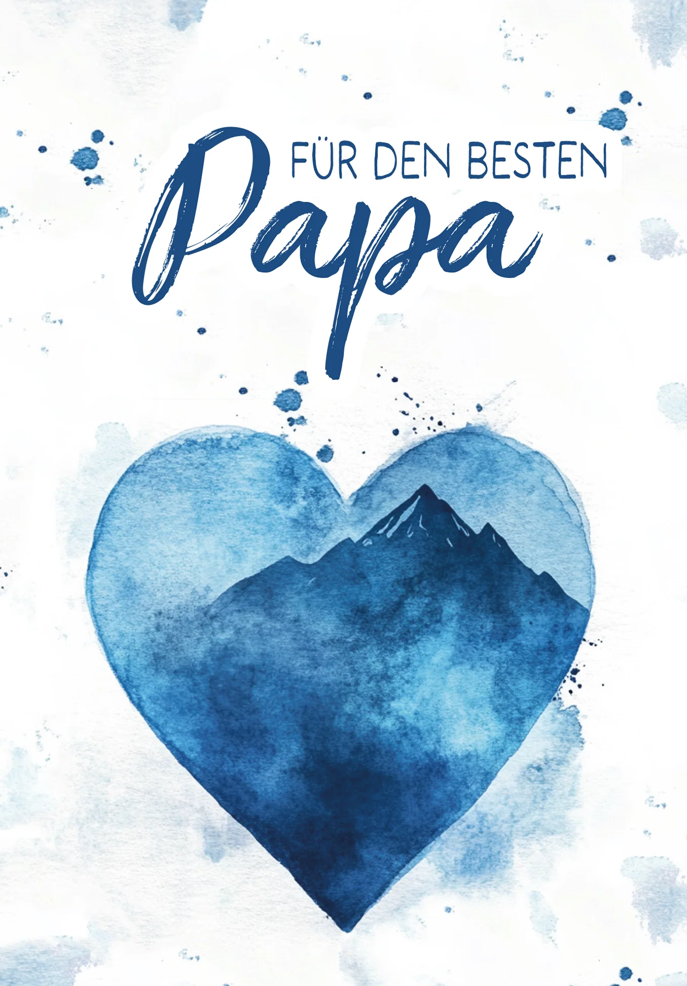 Für den besten Papa - Aquarellherz blau - Image 2