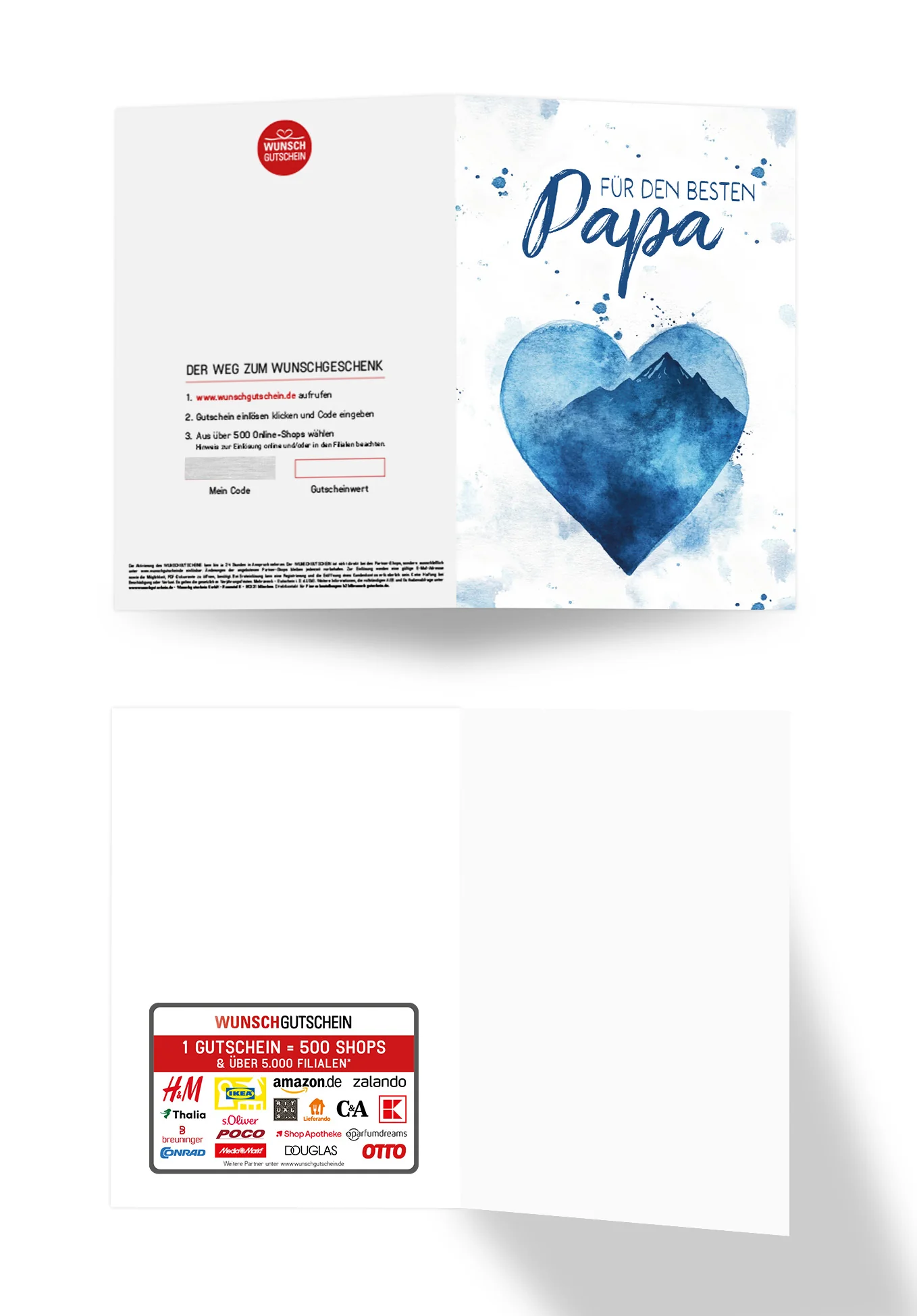 Für den besten Papa - Aquarellherz blau - Image 3