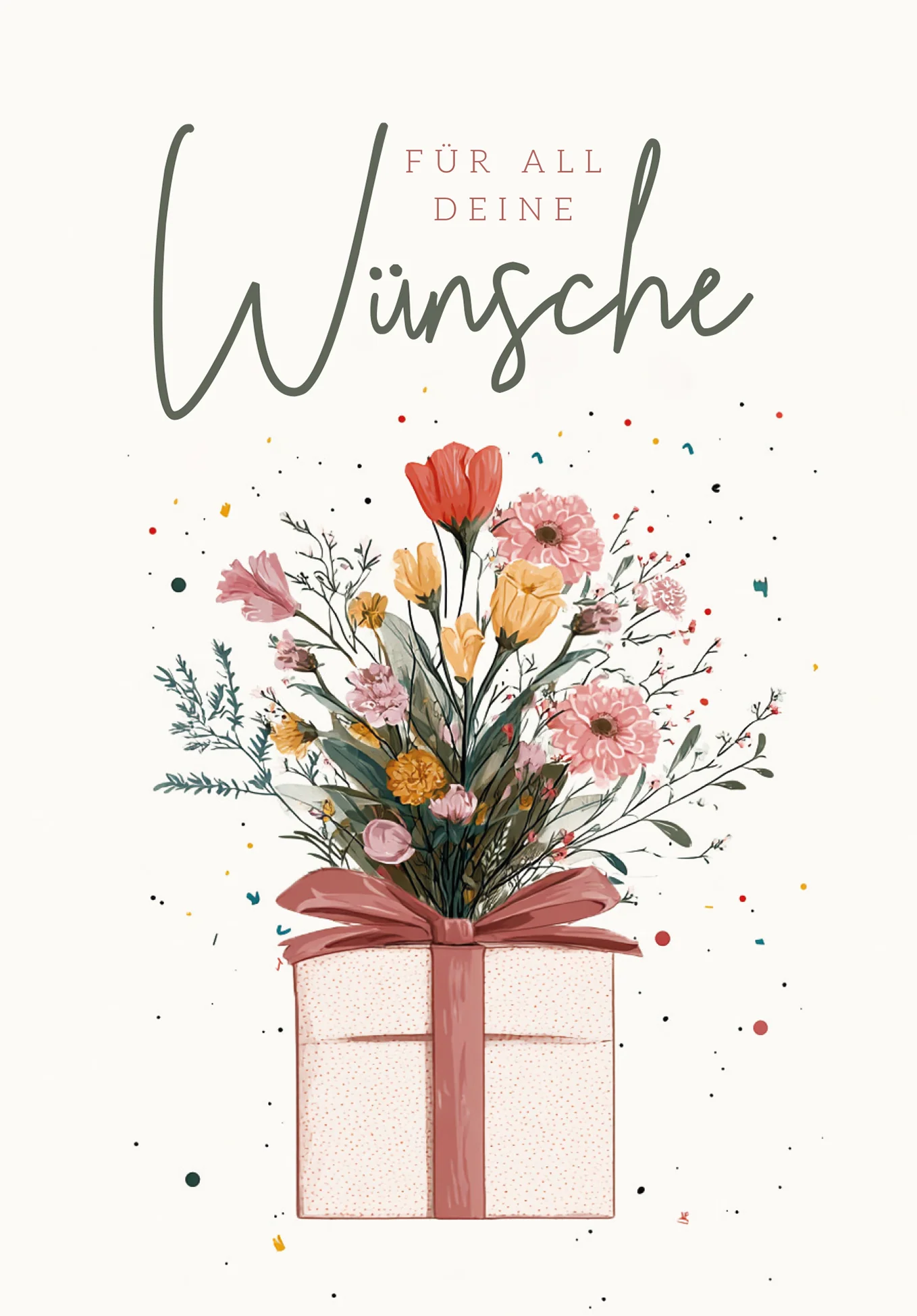 Für all deine Wünsche - Geschenk mit Blumen PDF - Image 2