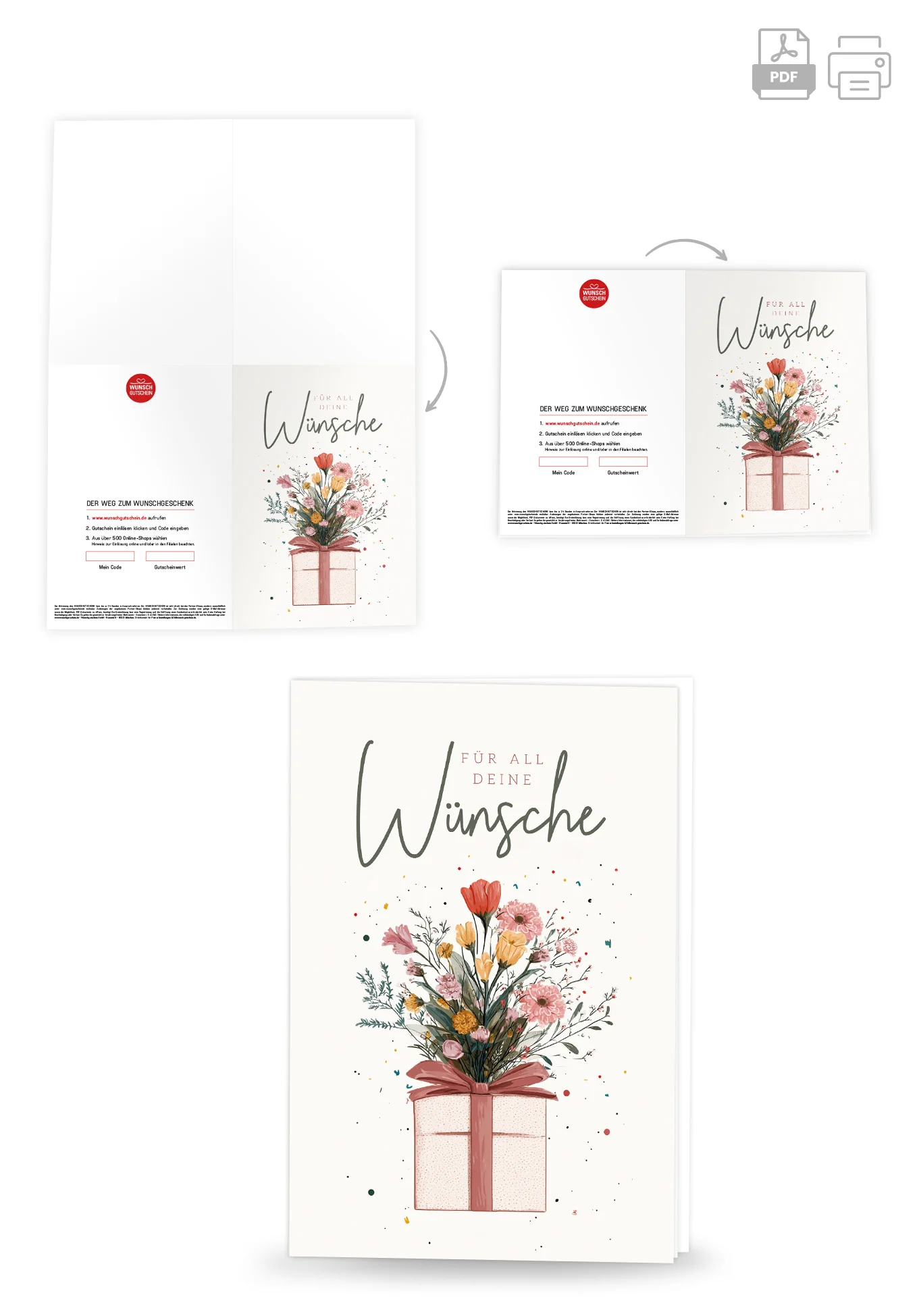 Für all deine Wünsche - Geschenk mit Blumen PDF - Image 4